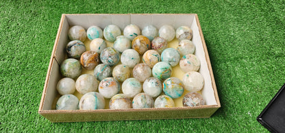 Lot 37 Spheres Quartz with Chrysocolla