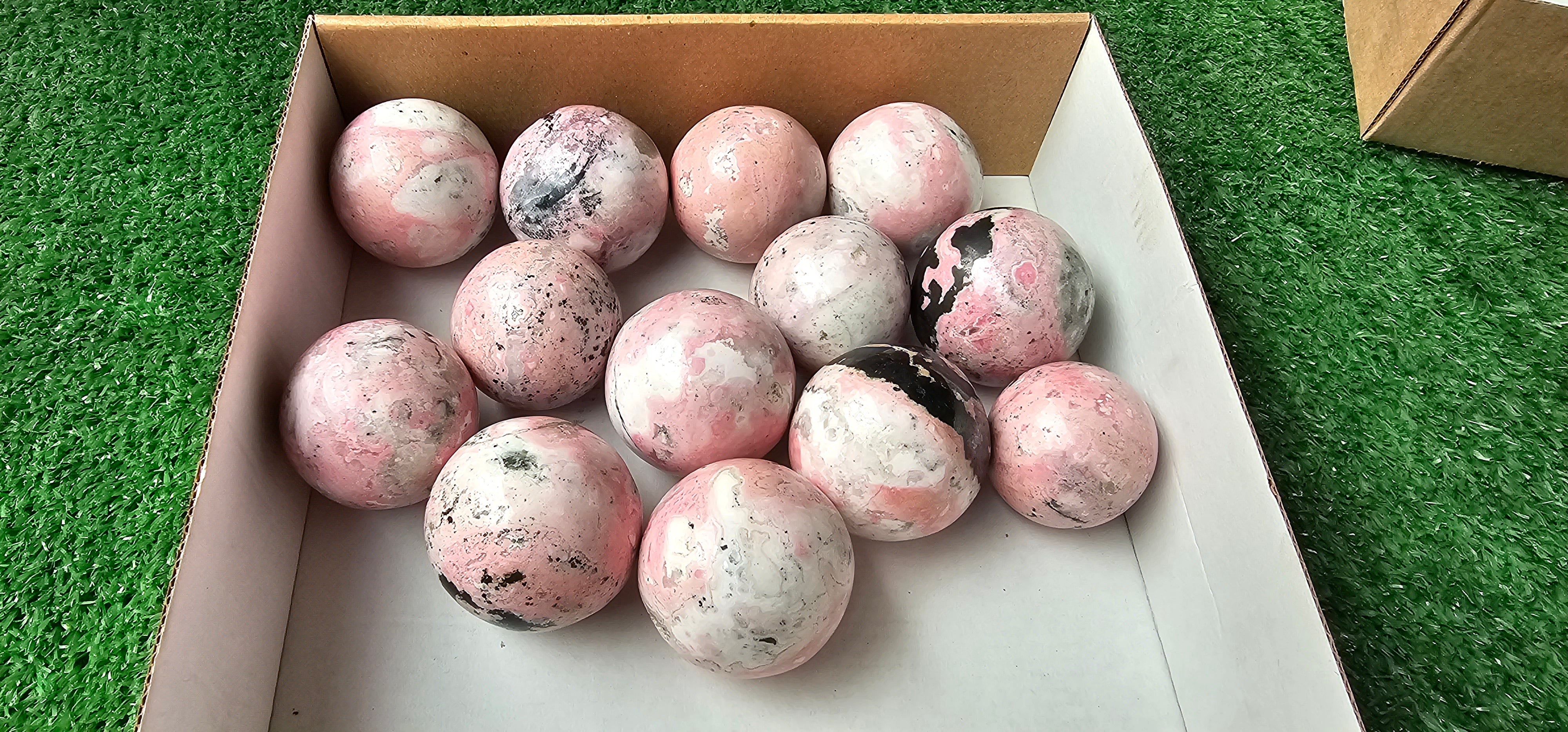 Lot 13 Rhodonite with Calcite sphere