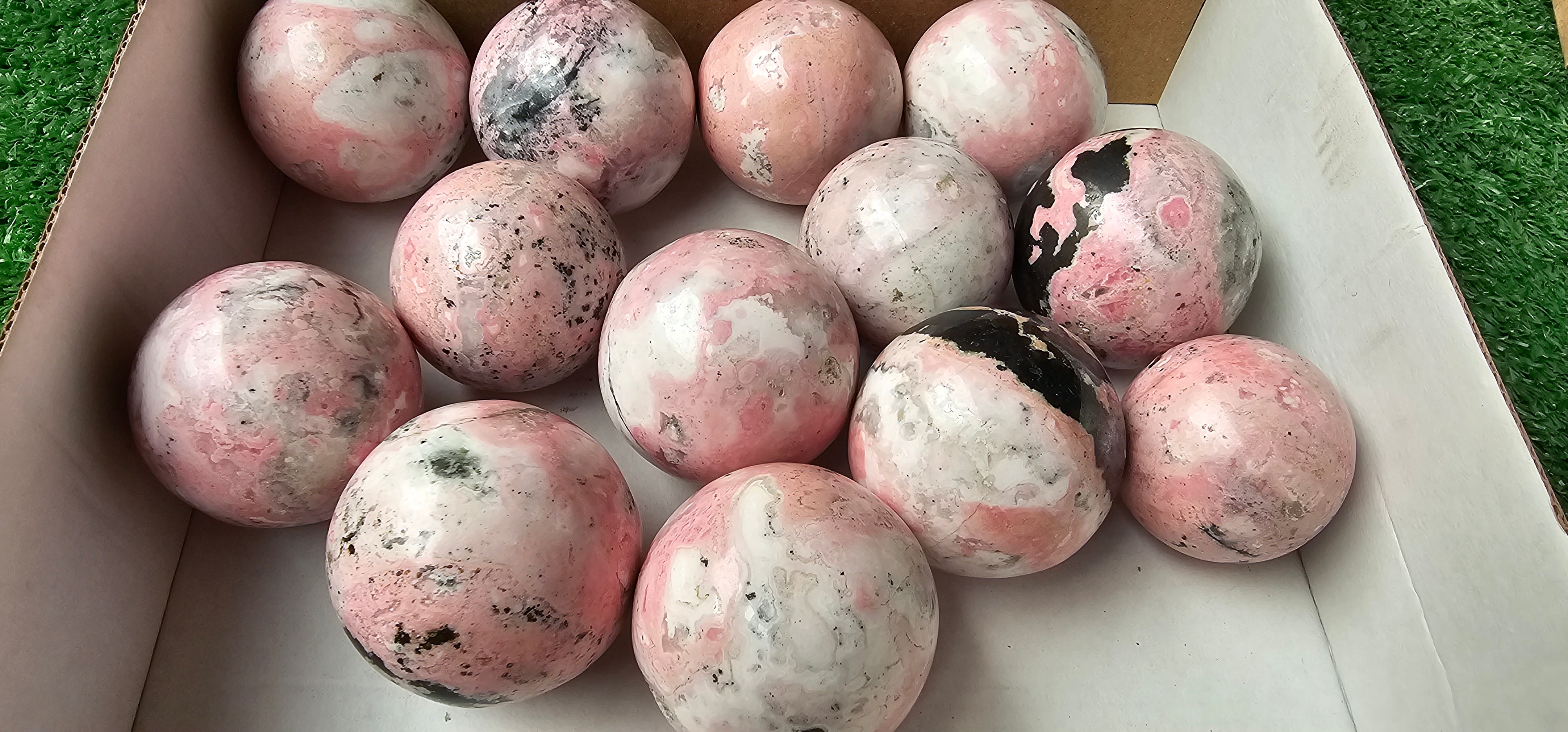 Lot 13 Rhodonite with Calcite sphere