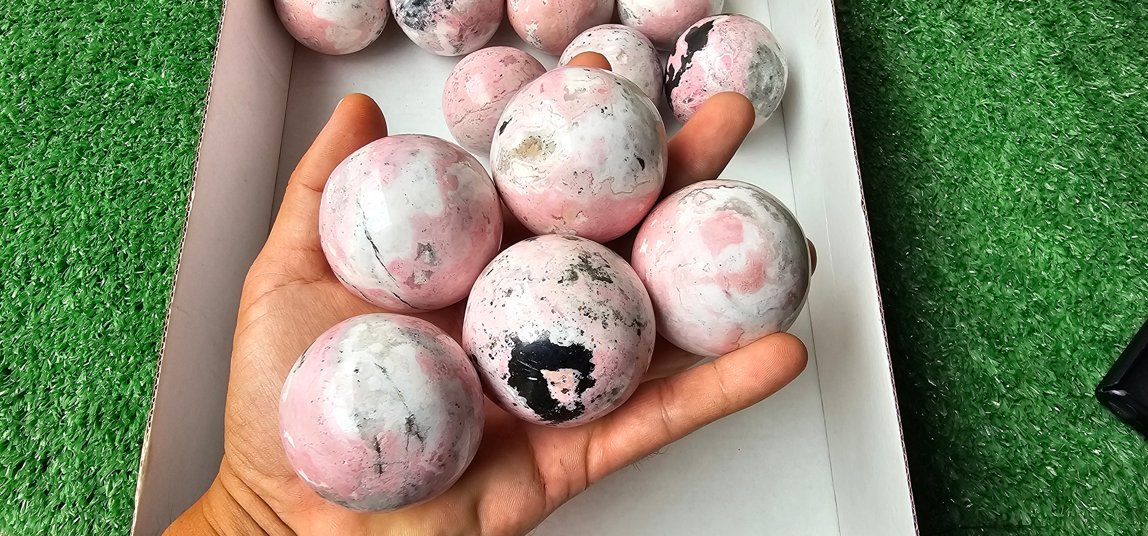 Lot 13 Rhodonite with Calcite sphere