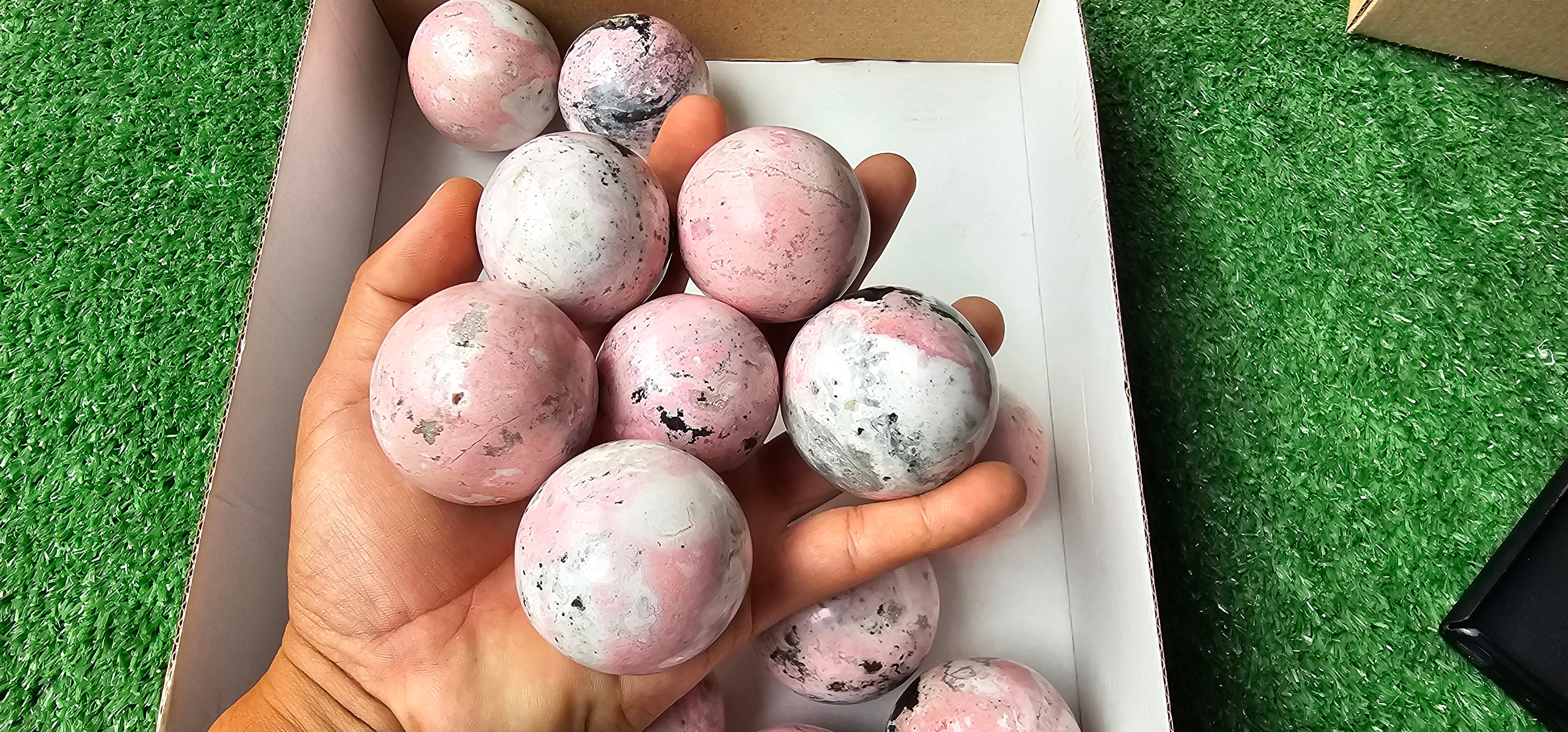Lot 13 Rhodonite with Calcite sphere