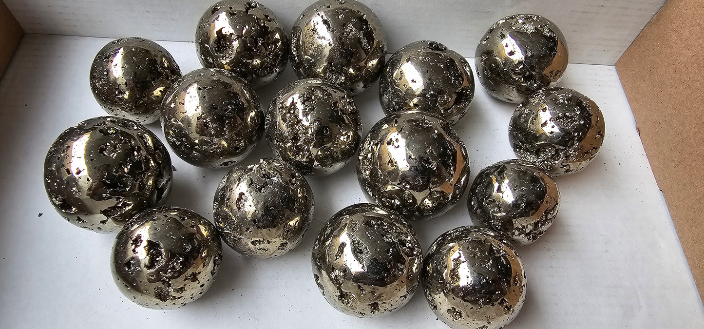 Lot 15 pcs Pyrite Sphere