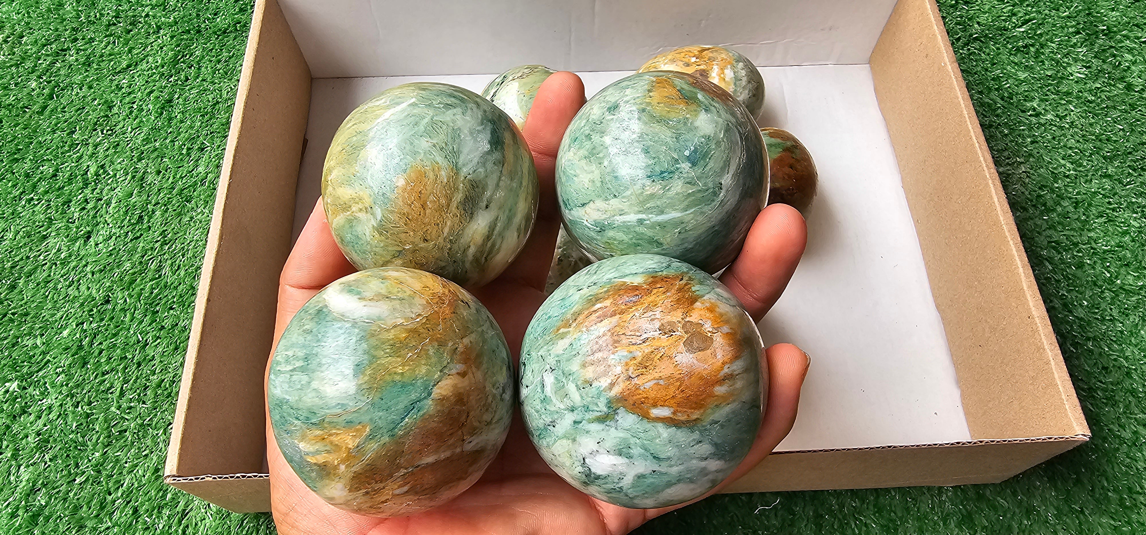 Lot 10 Opaline Sphere and Egg