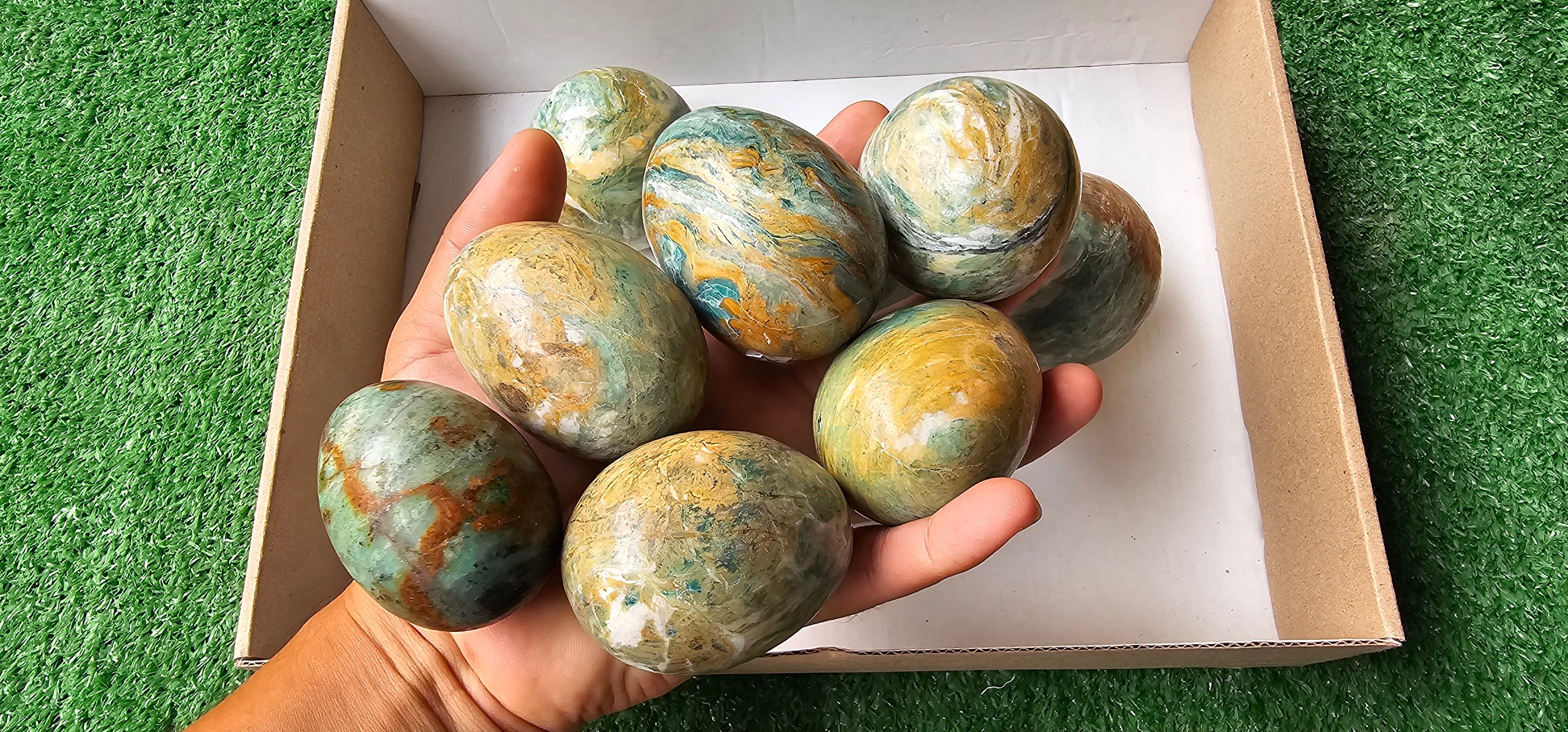 Lot 10 Opaline Sphere and Egg