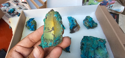 Lot 9 Chrysocolla Quartz Rough