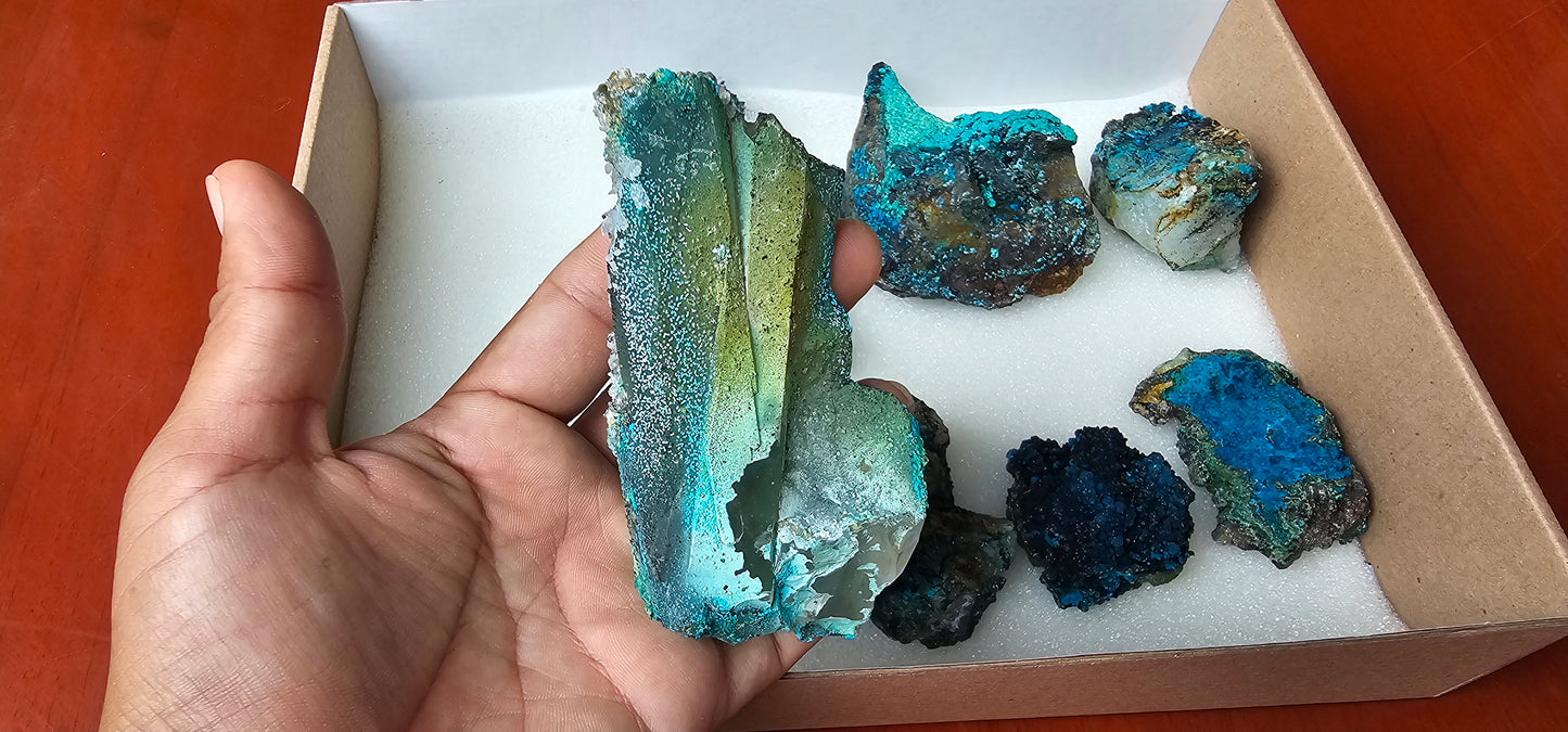 Lot 9 Chrysocolla Quartz Rough