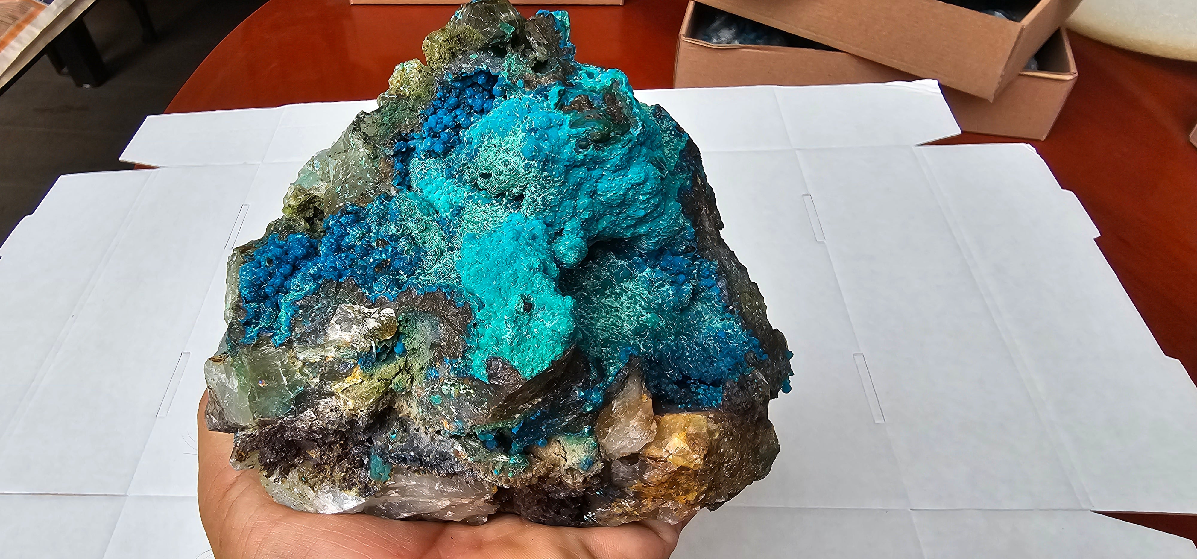 Chrysocolla on Quartz