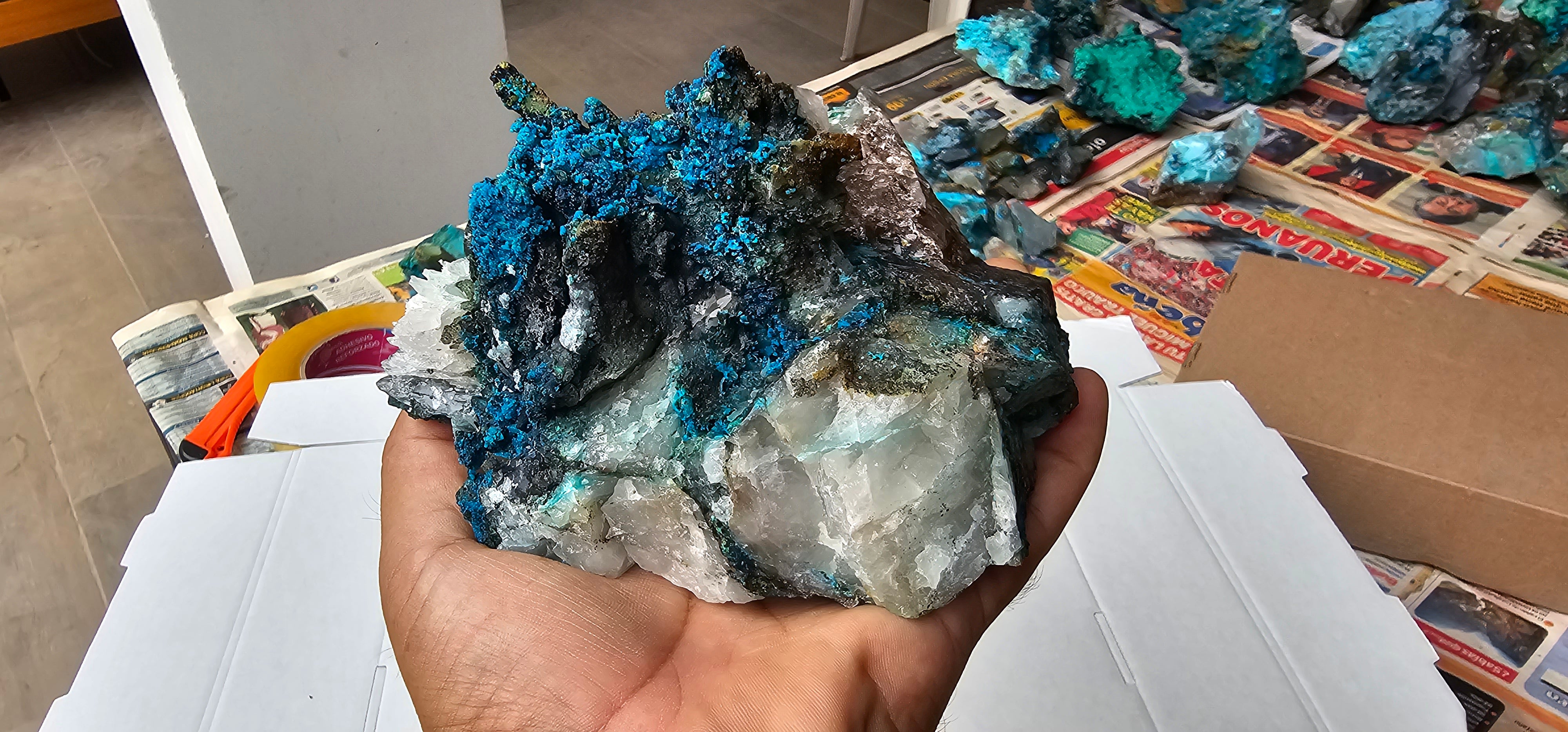 Chrysocolla on Quartz
