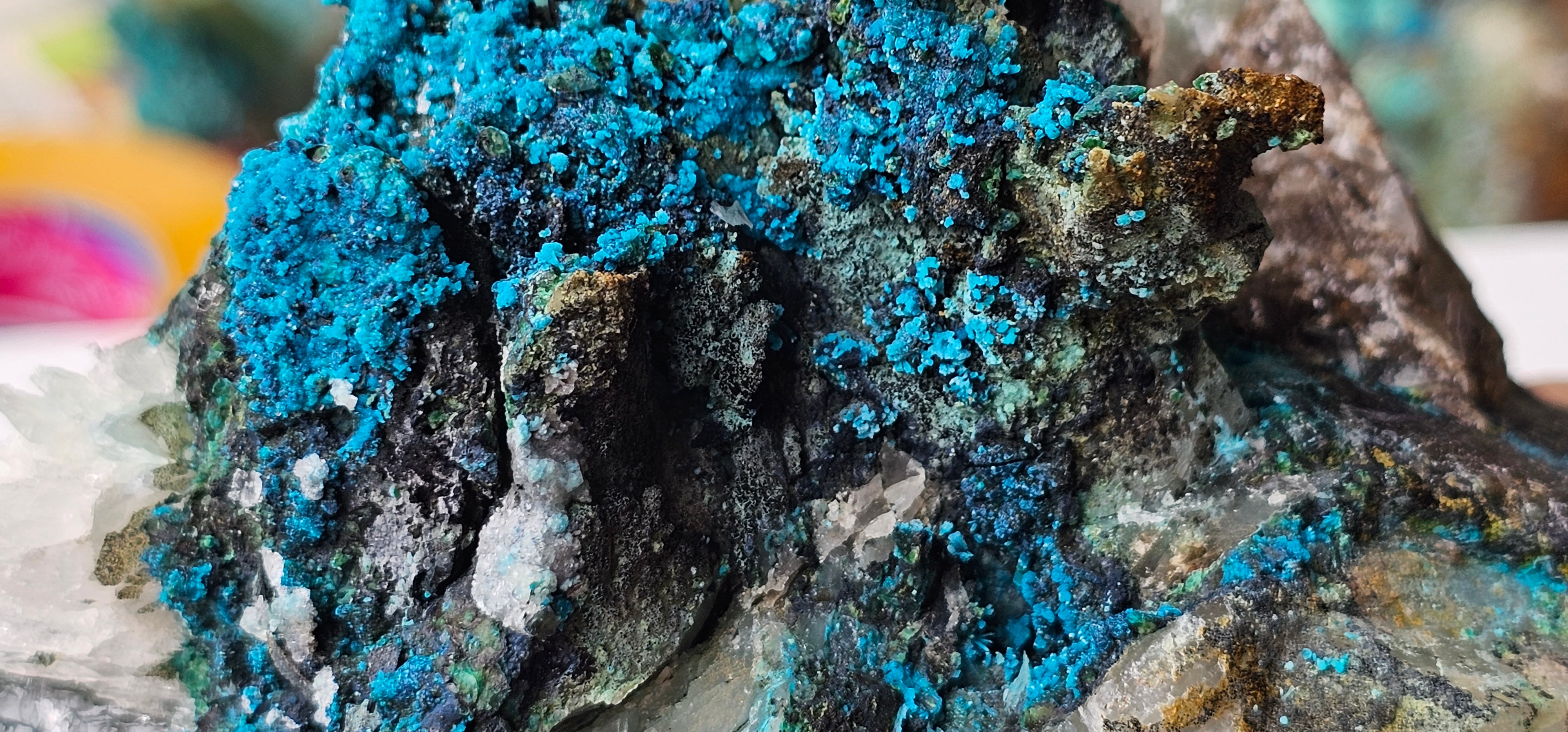 Chrysocolla on Quartz