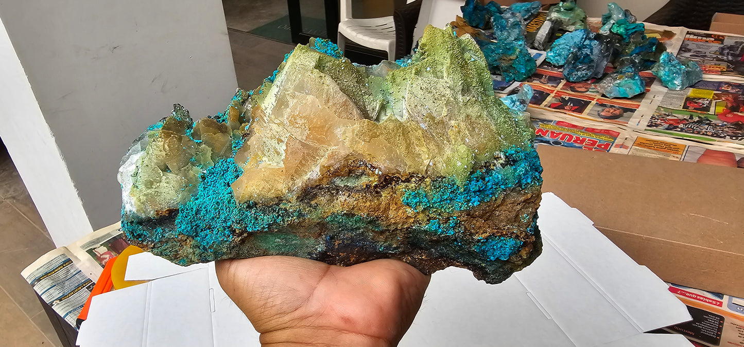 Chrysocolla on Quartz