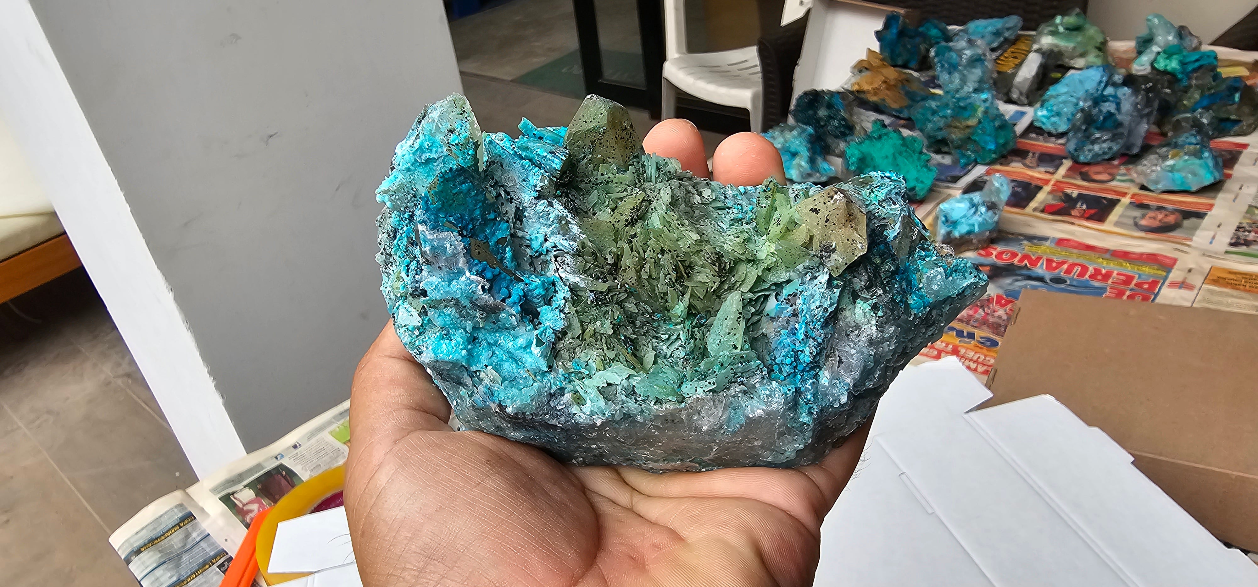 Chrysocolla on Quartz