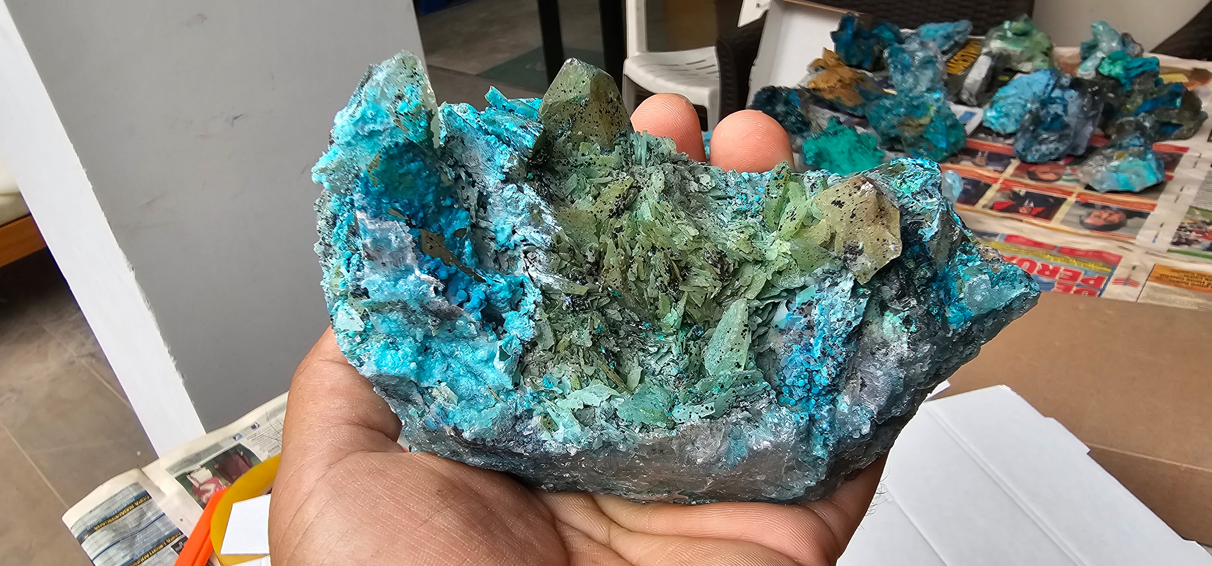 Chrysocolla on Quartz