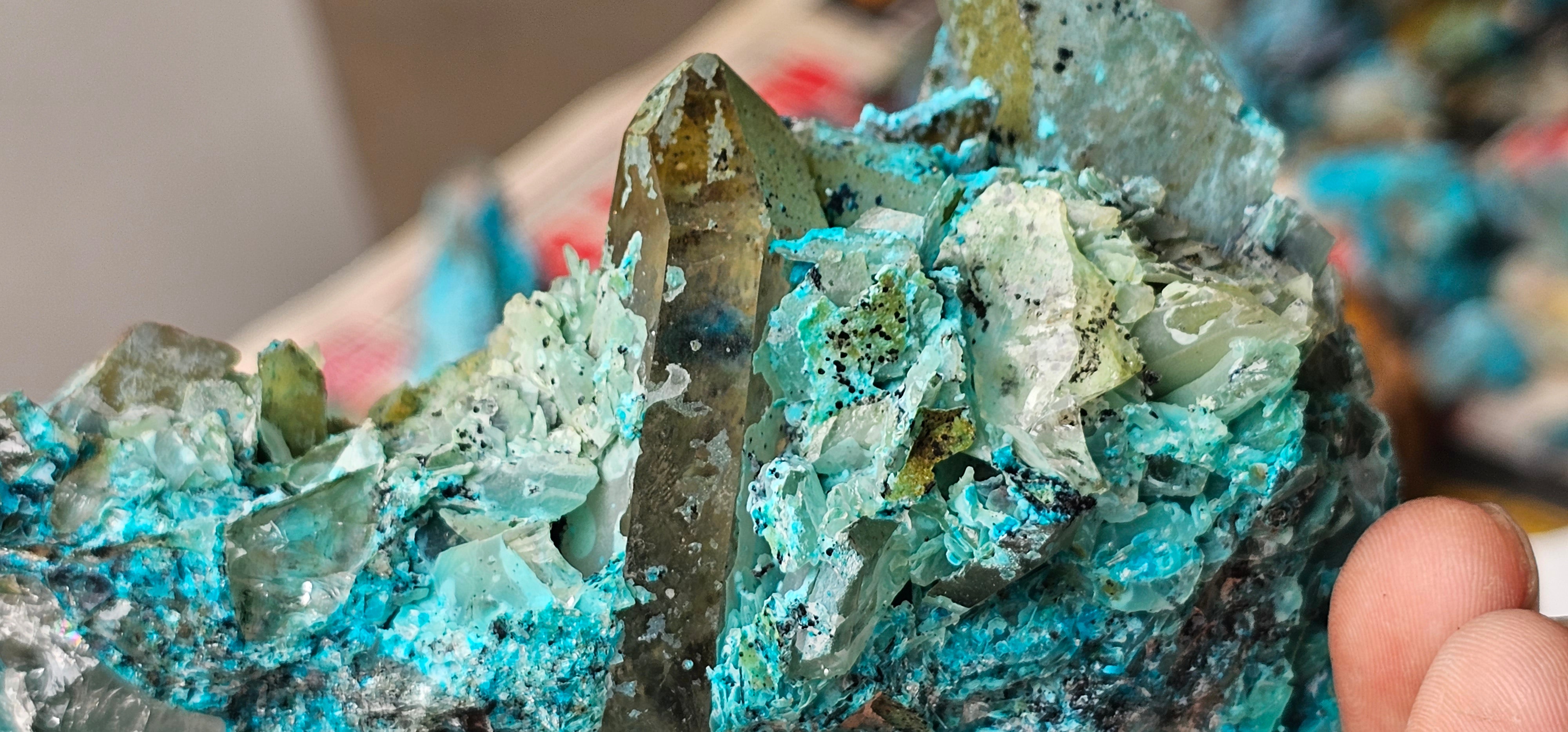 Chrysocolla on Quartz