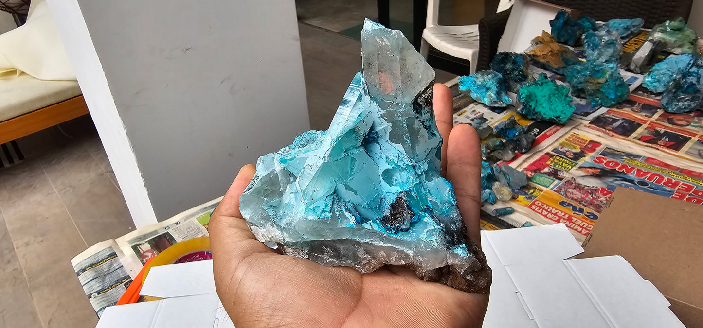 Chrysocolla on Quartz