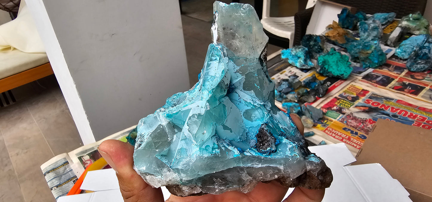 Chrysocolla on Quartz