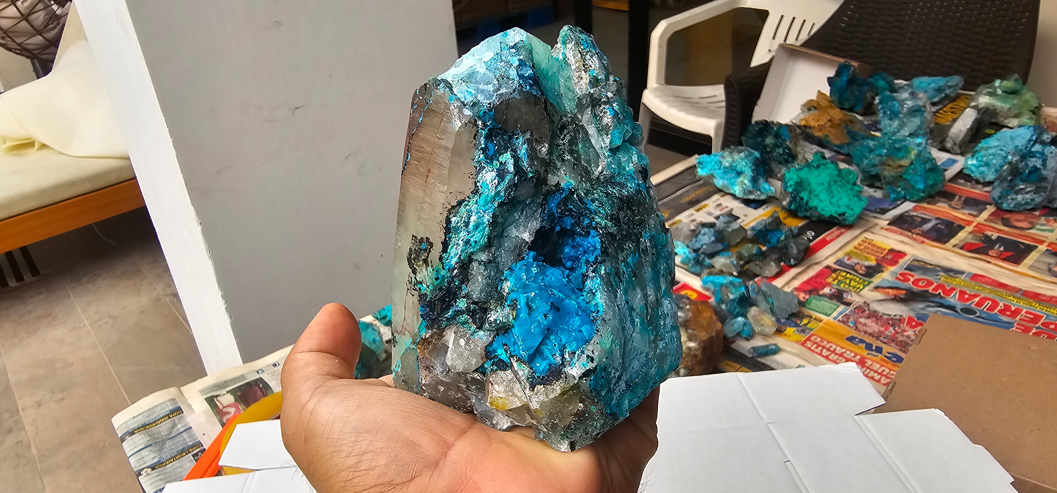 Chrysocolla on Quartz