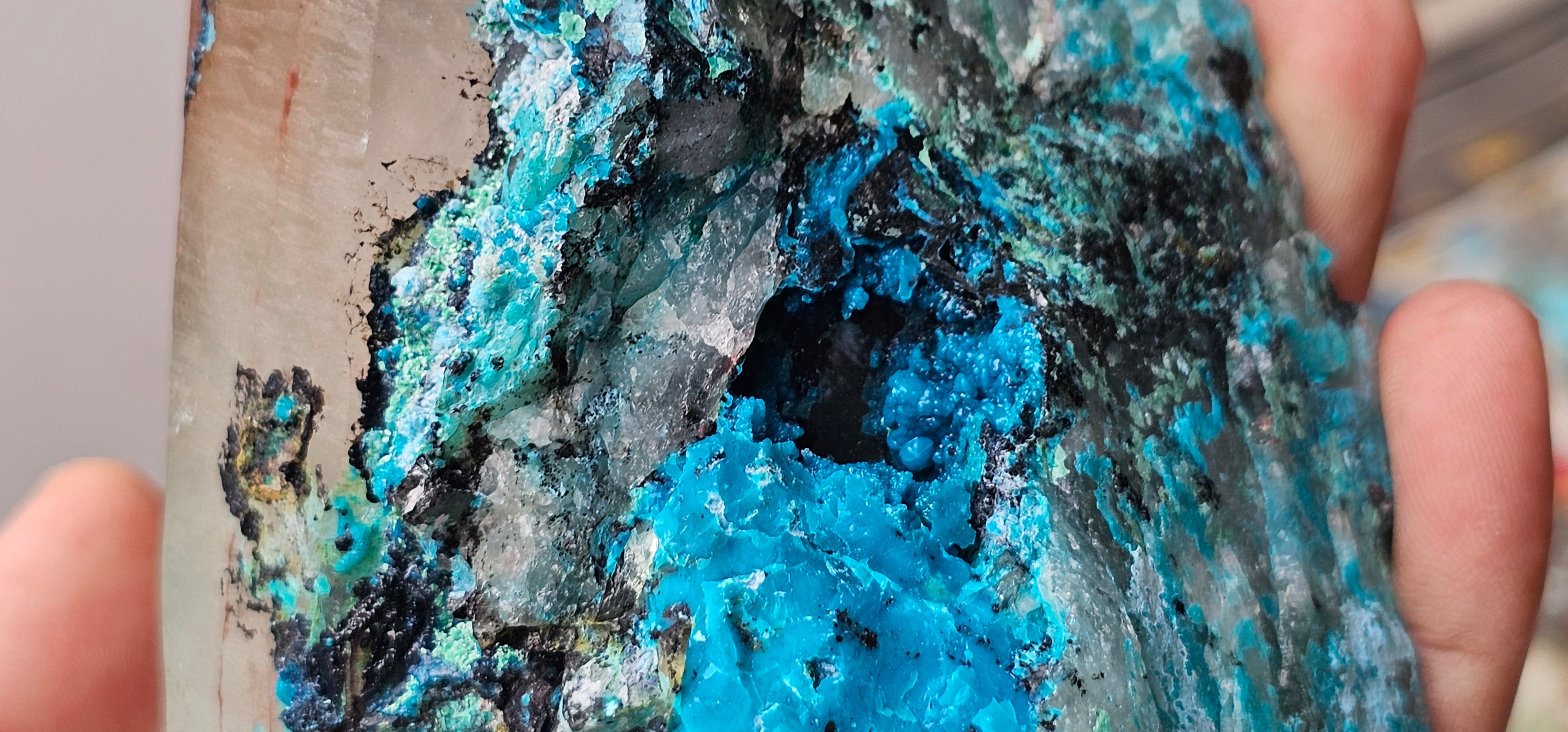 Chrysocolla on Quartz