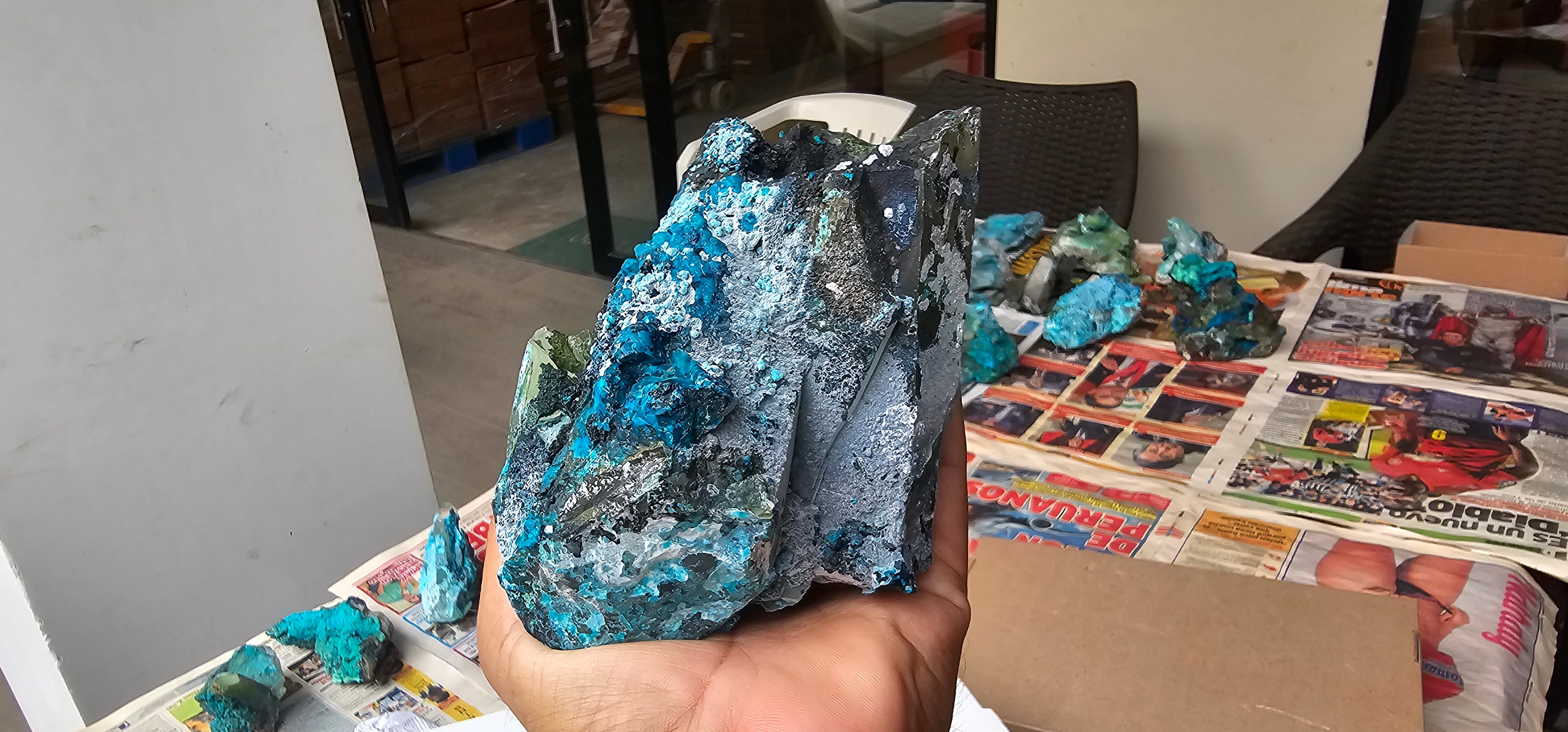 Chrysocolla on Quartz