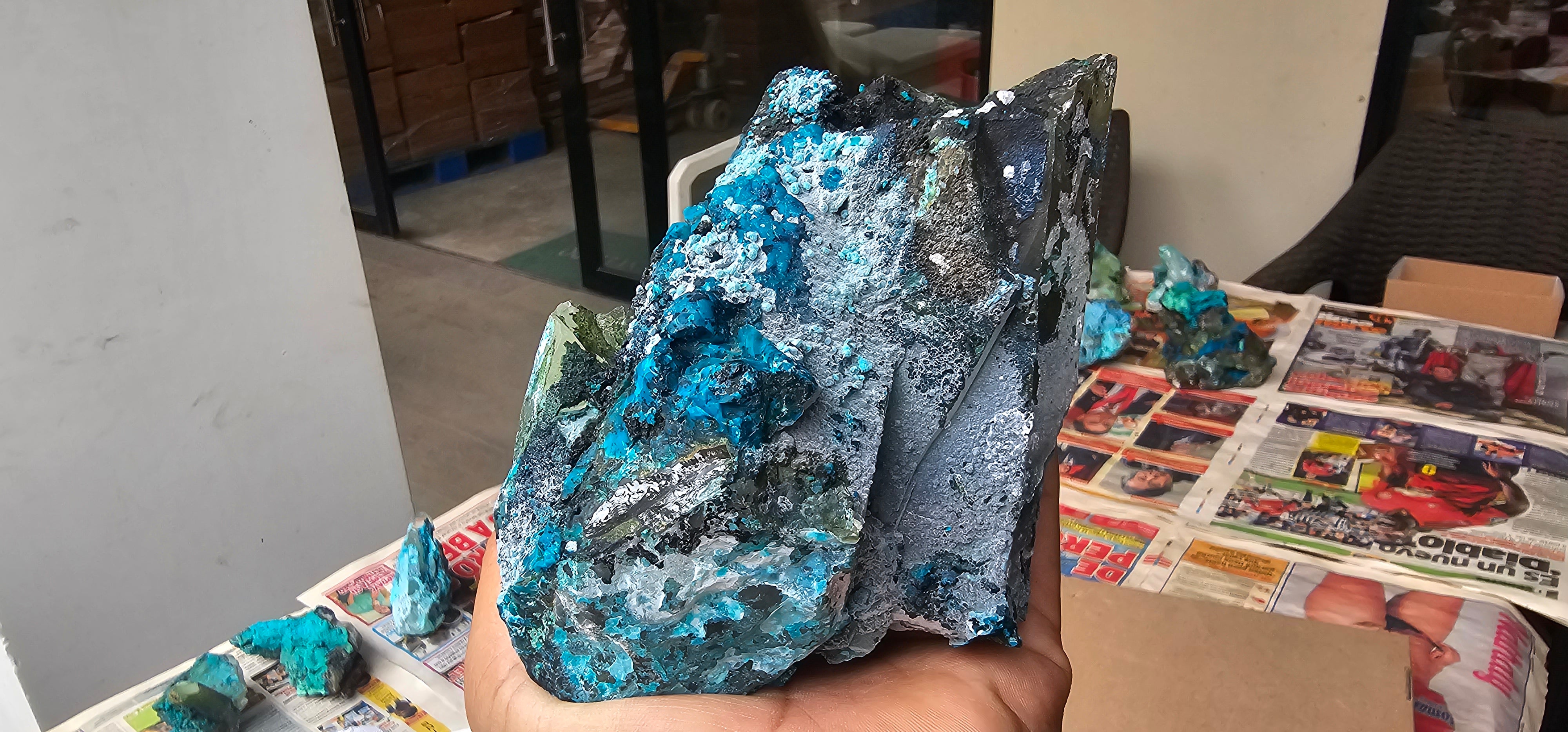 Chrysocolla on Quartz