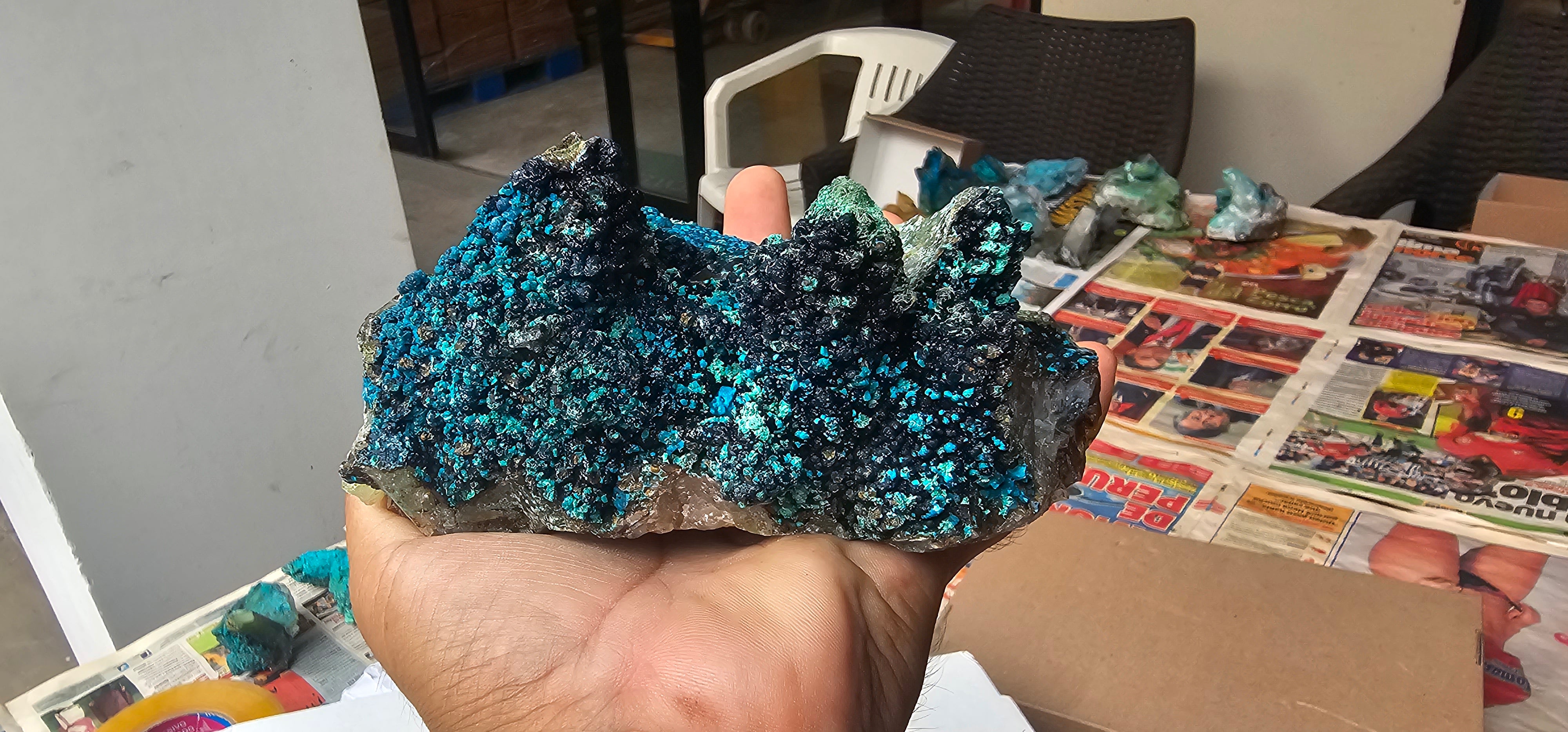 Chrysocolla on Quartz