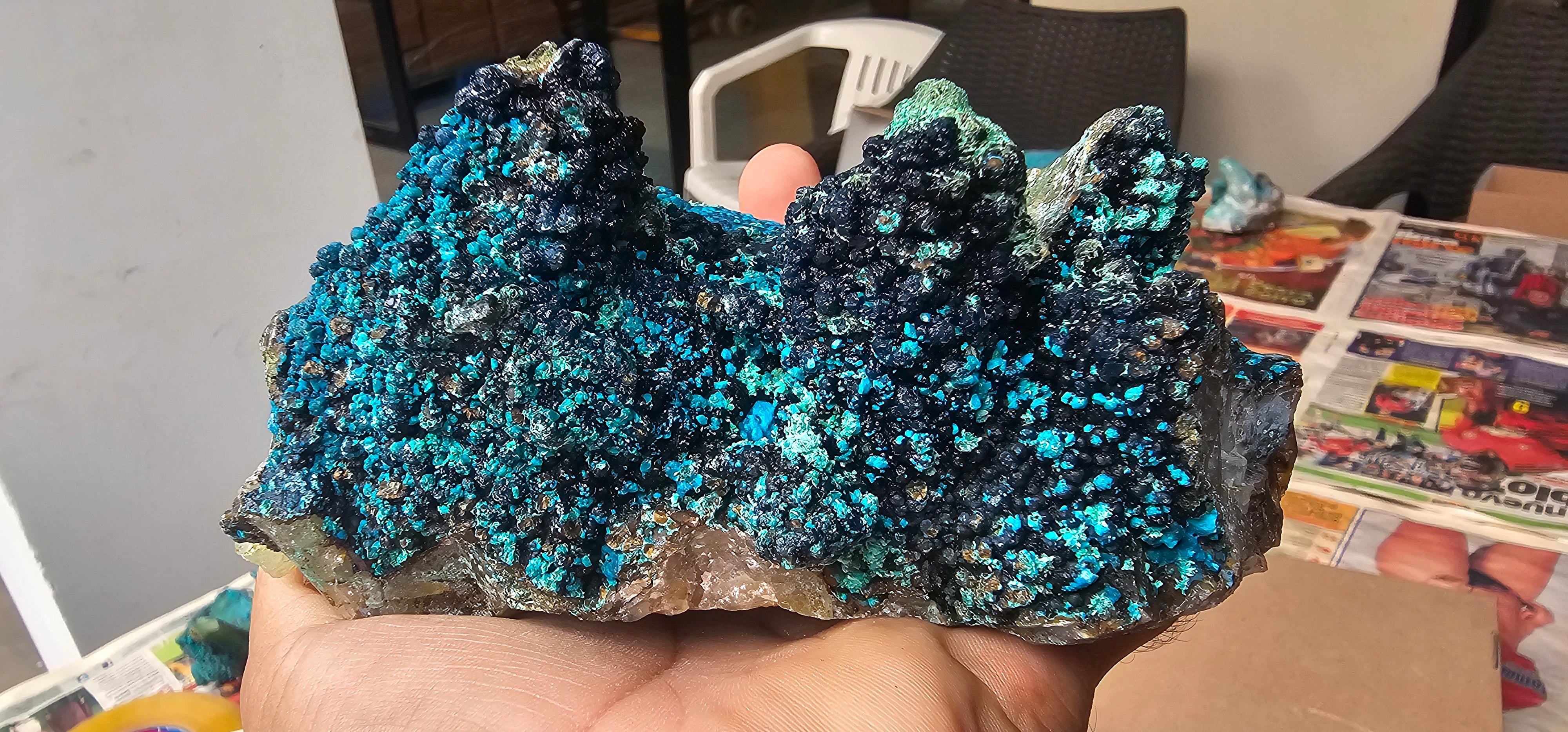 Chrysocolla on Quartz