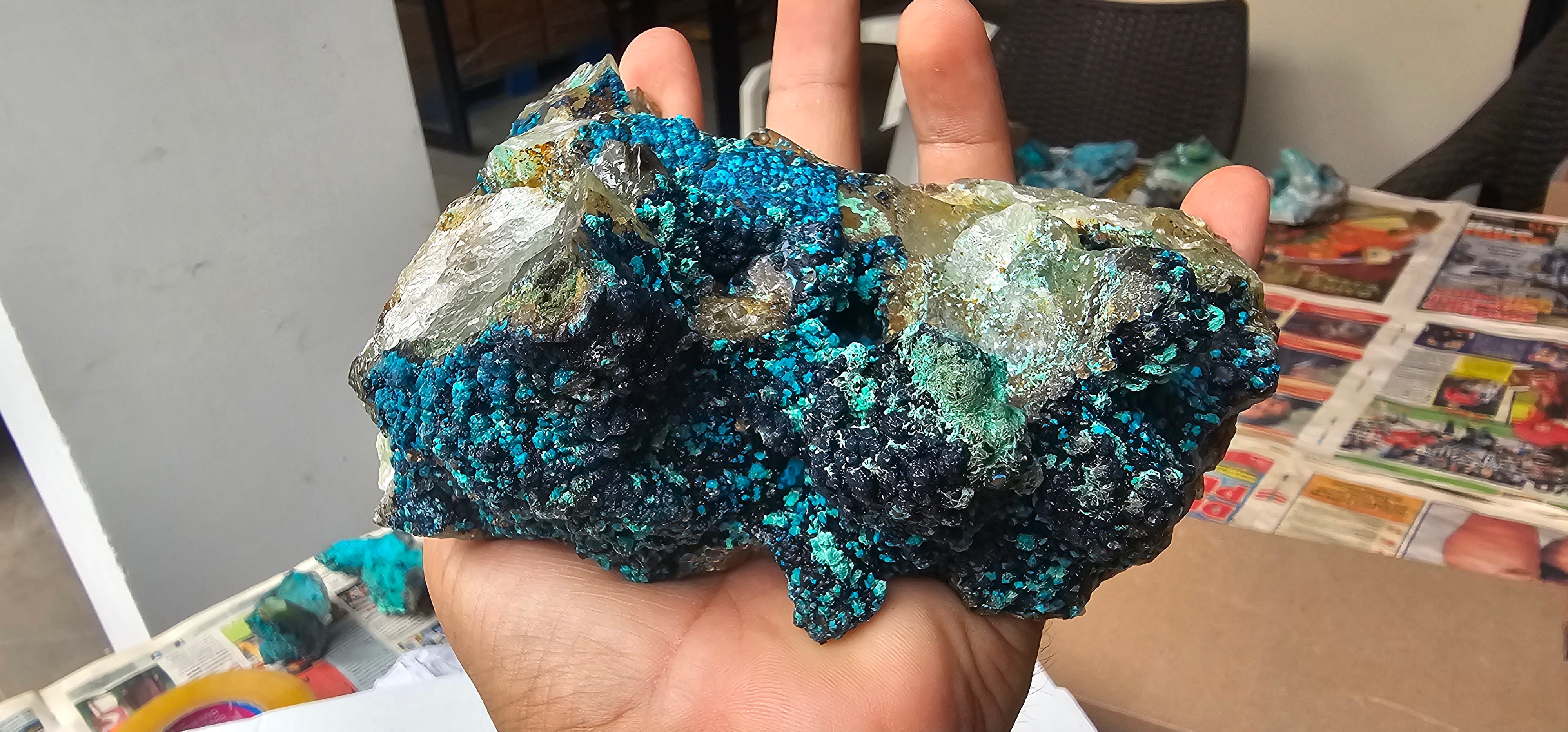 Chrysocolla on Quartz