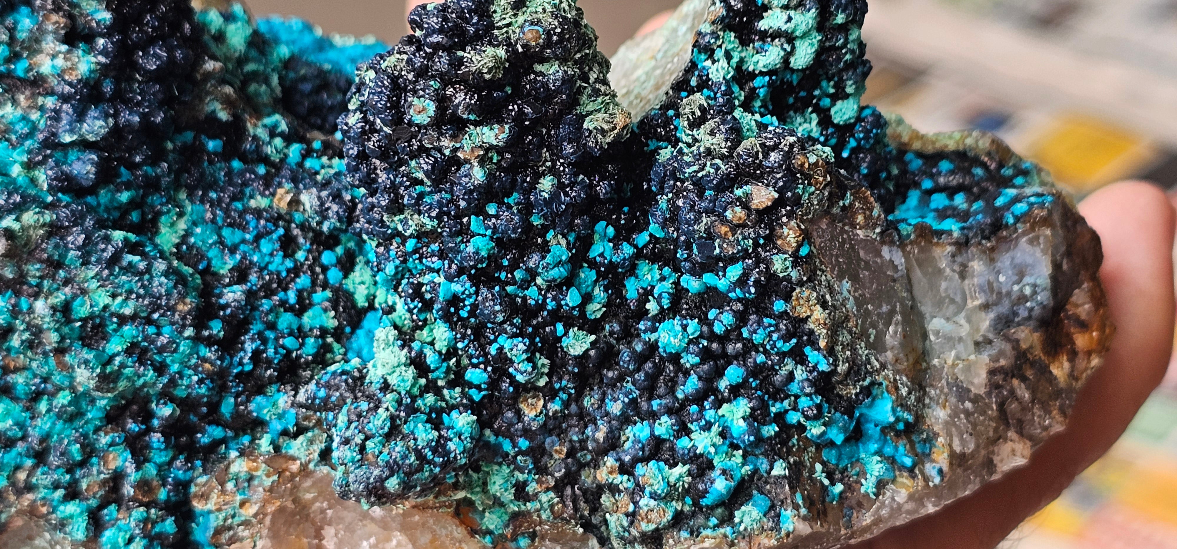 Chrysocolla on Quartz