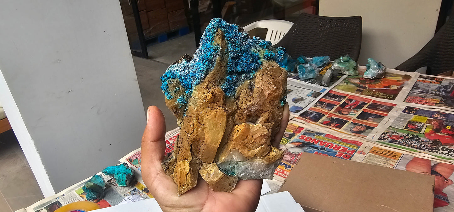 Chrysocolla on Quartz