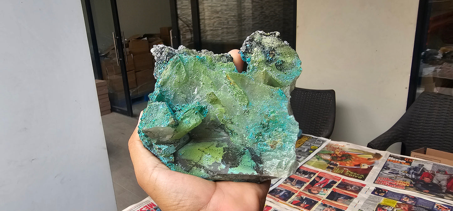 Chrysocolla on Quartz