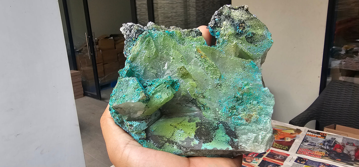 Chrysocolla on Quartz