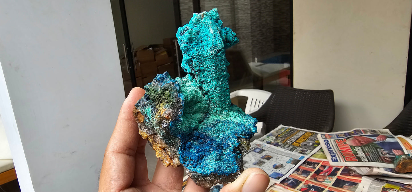 Chrysocolla on Quartz