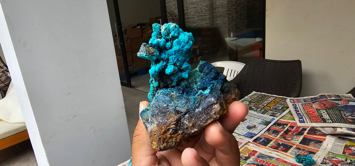 Chrysocolla on Quartz