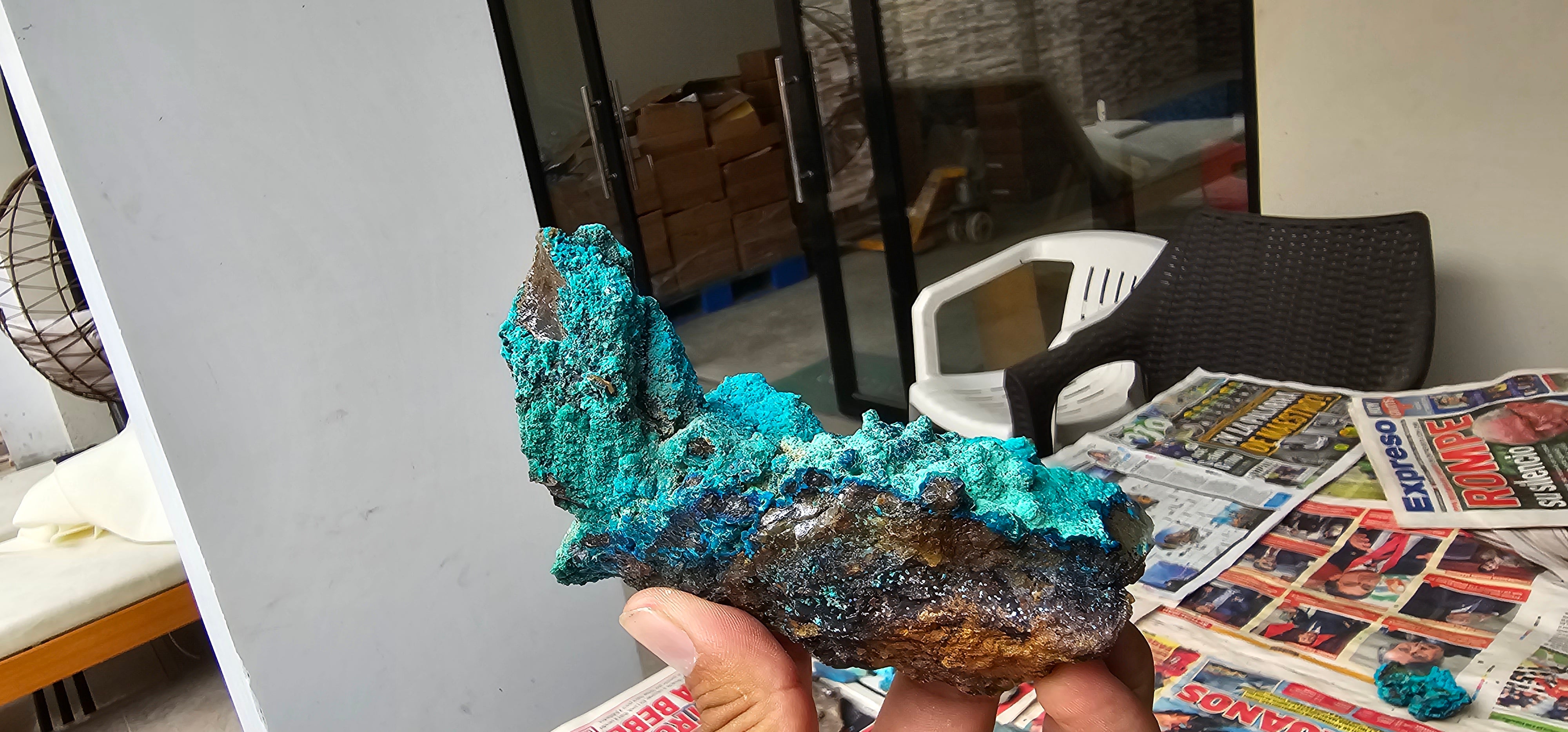 Chrysocolla on Quartz
