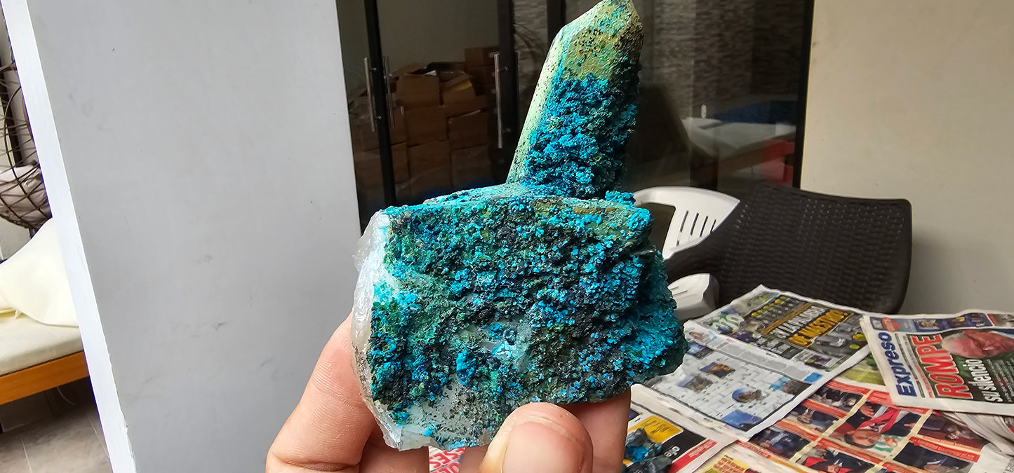 Chrysocolla on Quartz