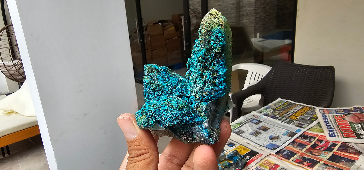 Chrysocolla on Quartz