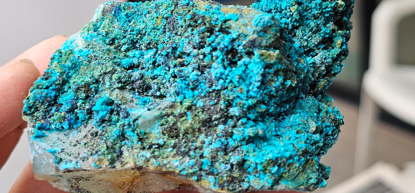 Chrysocolla on Quartz