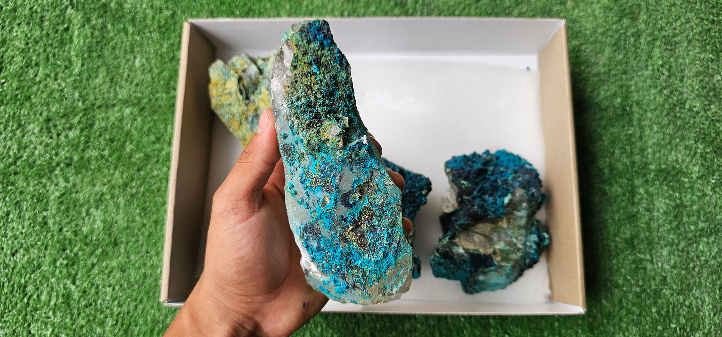 Lot 5 Chrysocolla on Quartz