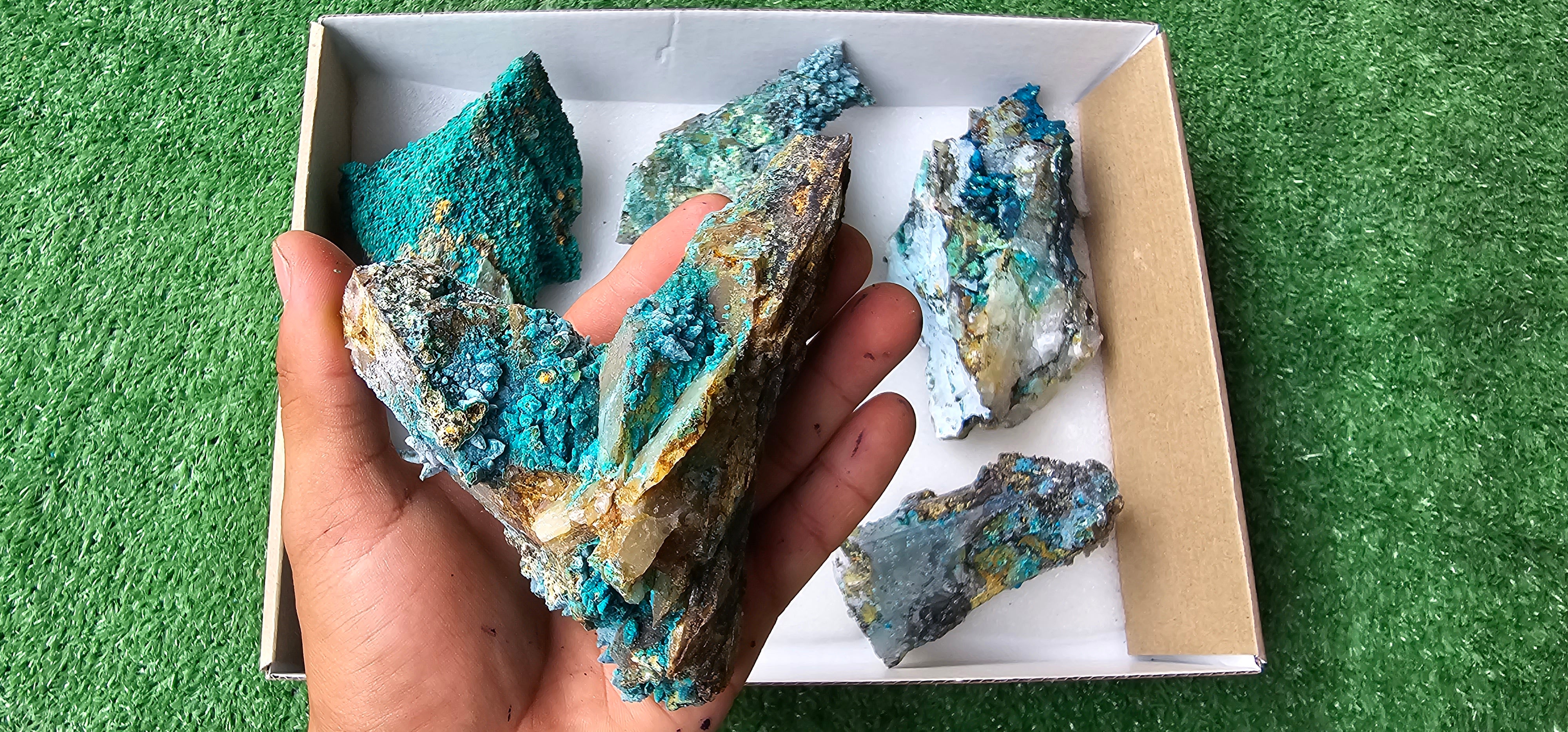 Lot 6 Chrysocolla on Quartz