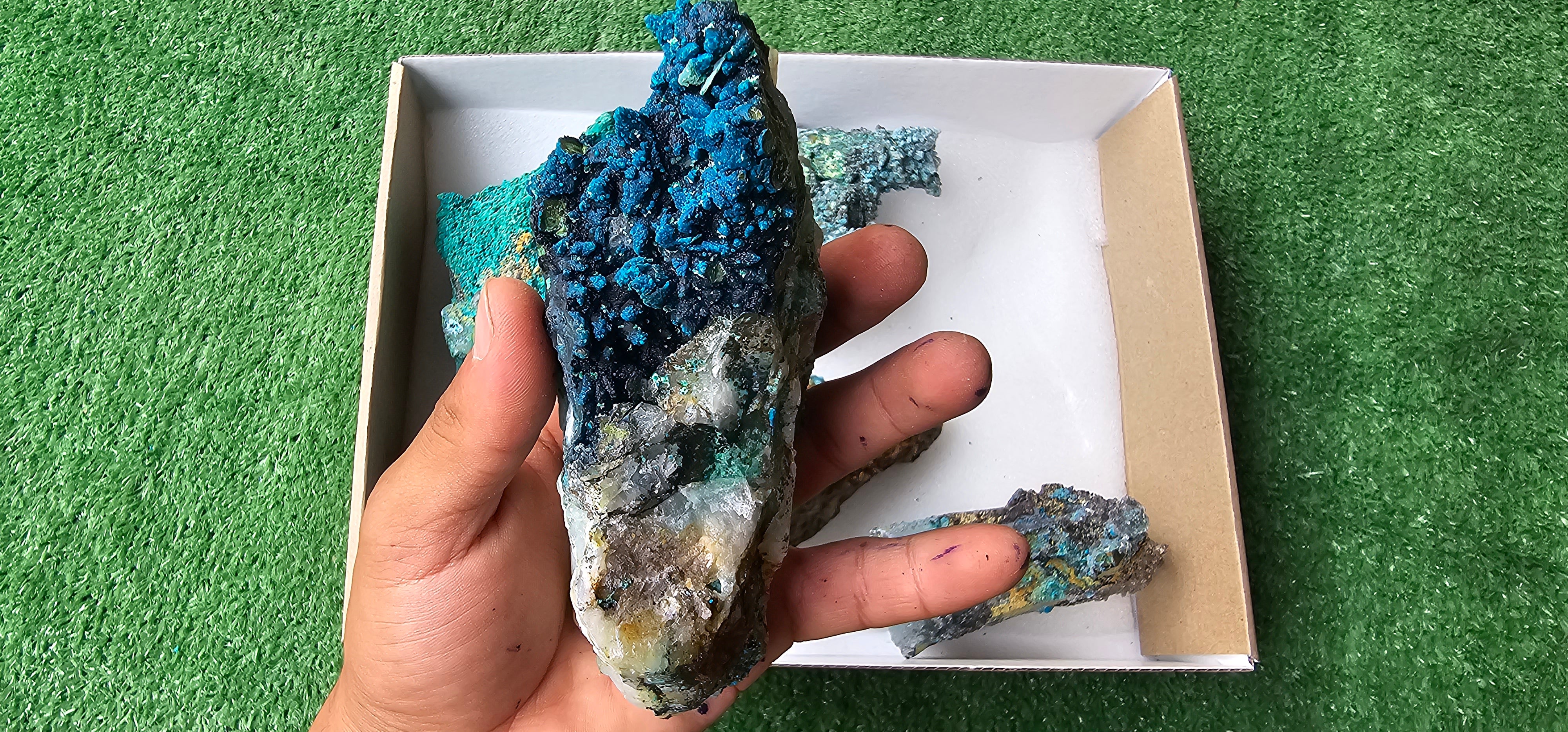 Lot 6 Chrysocolla on Quartz