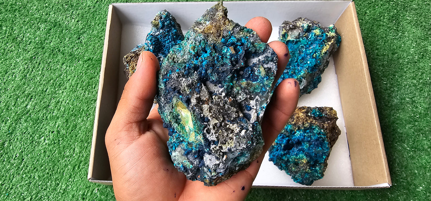 Lot 6 Chrysocolla on Quartz