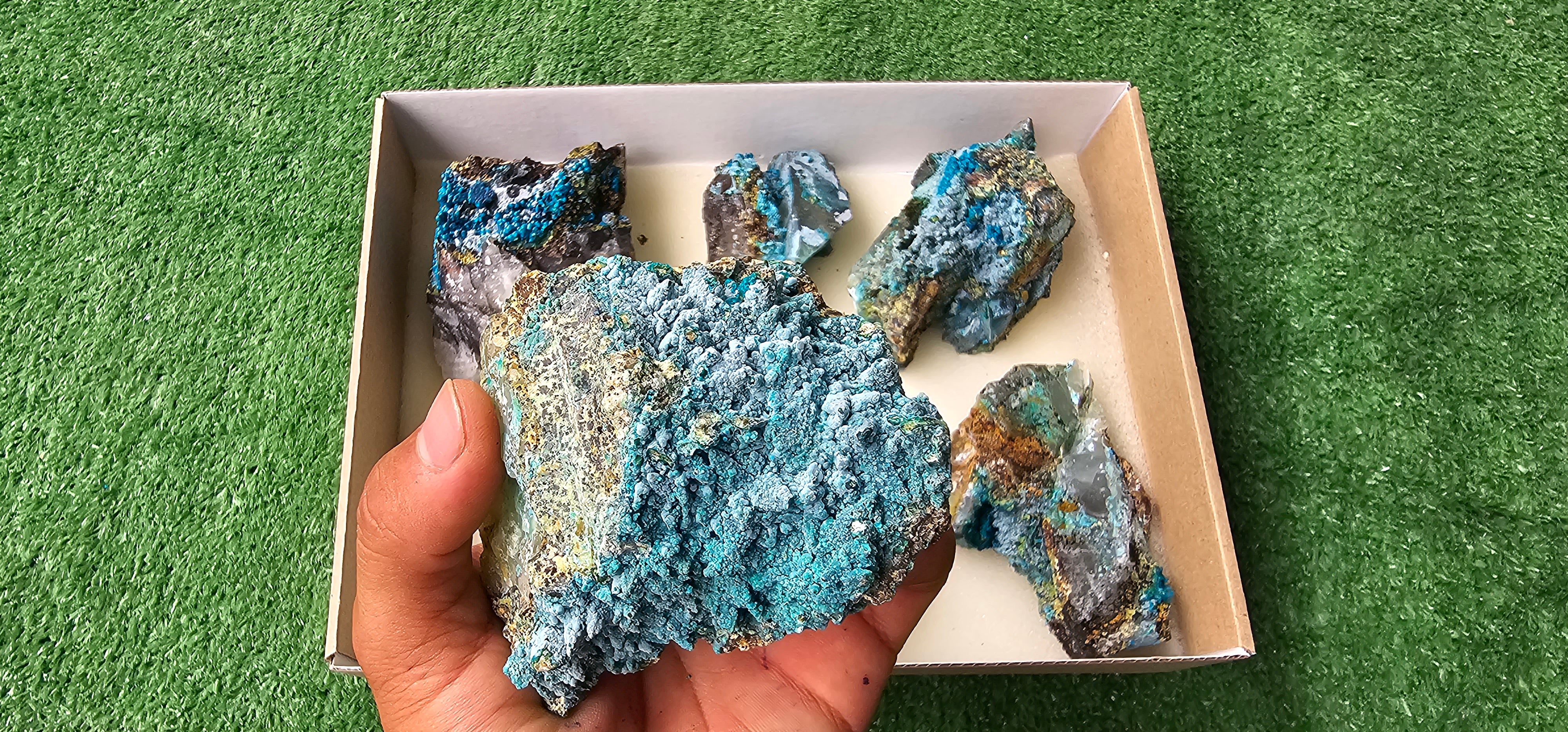 Lot 6 Chrysocolla on Quartz