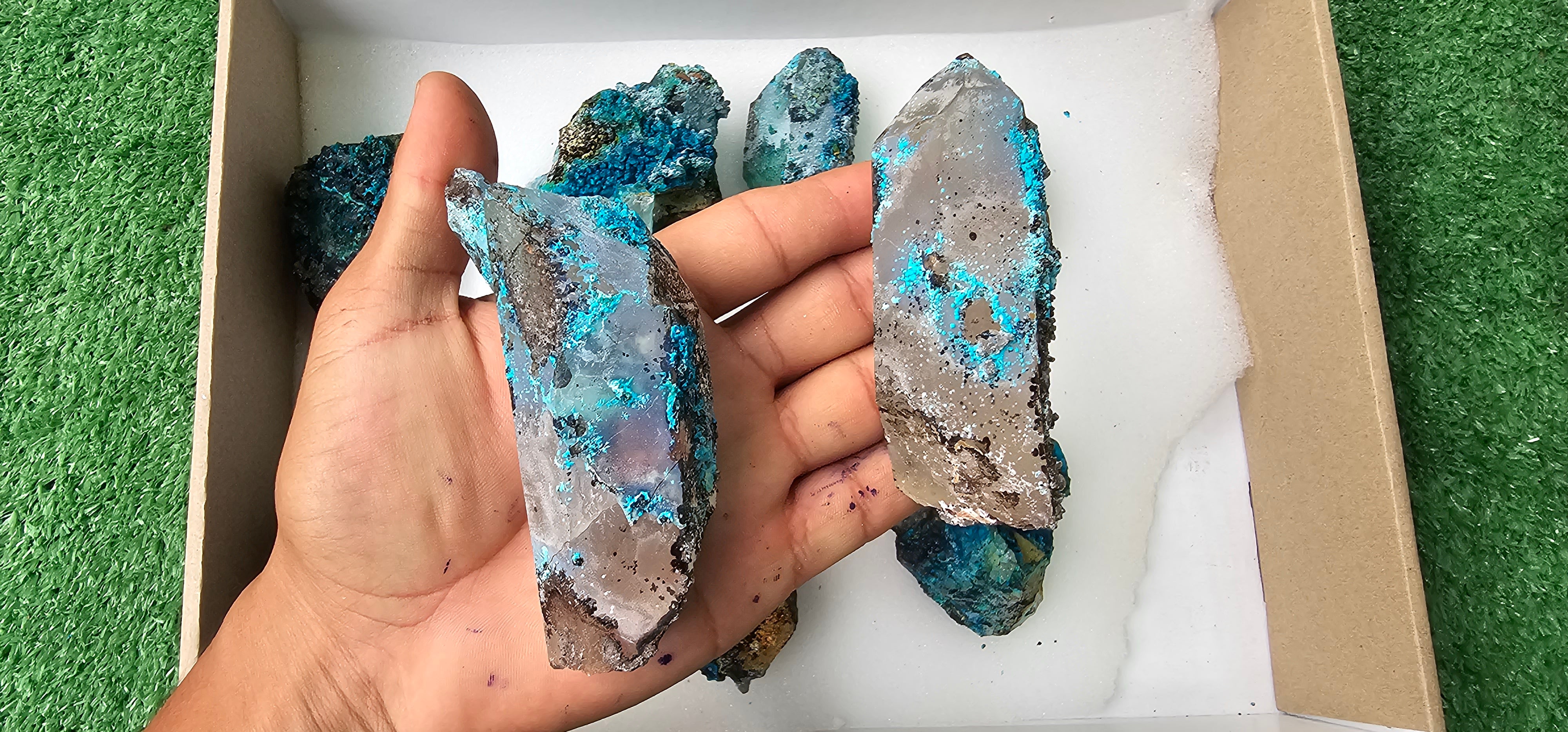 Lot 10 Chrysocolla on Quartz