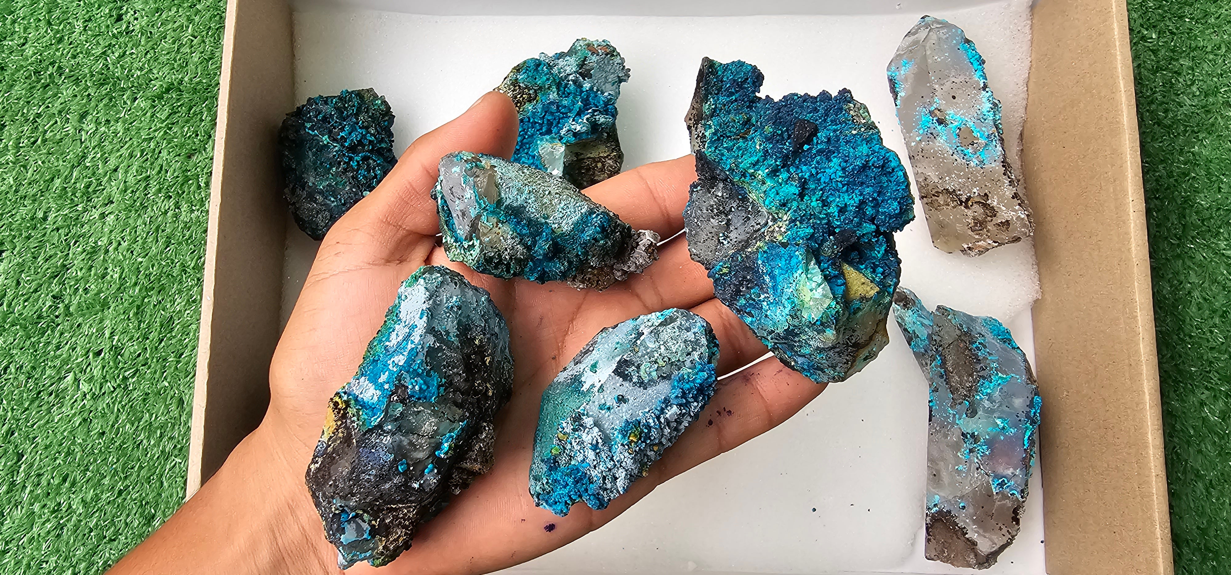 Lot 10 Chrysocolla on Quartz