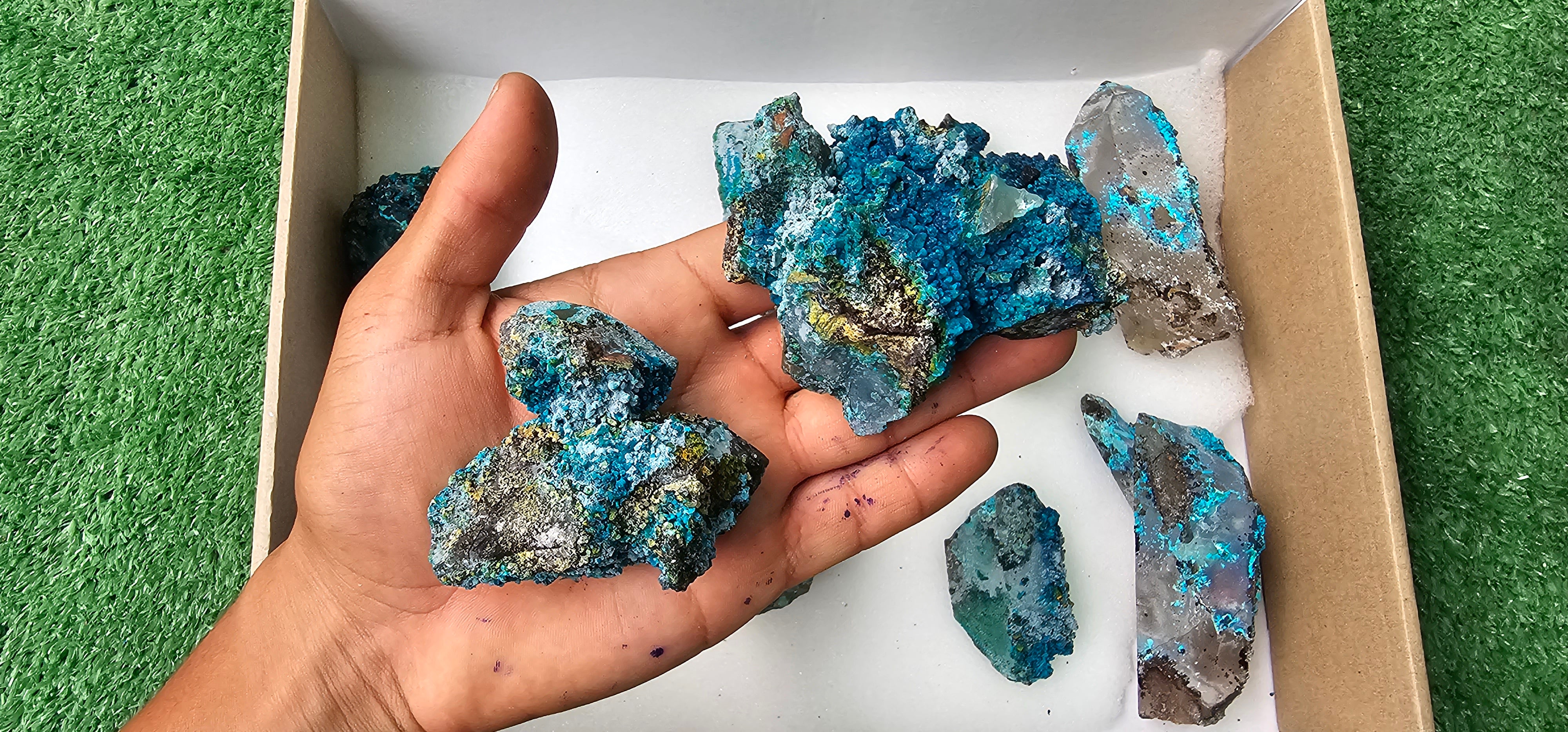 Lot 10 Chrysocolla on Quartz
