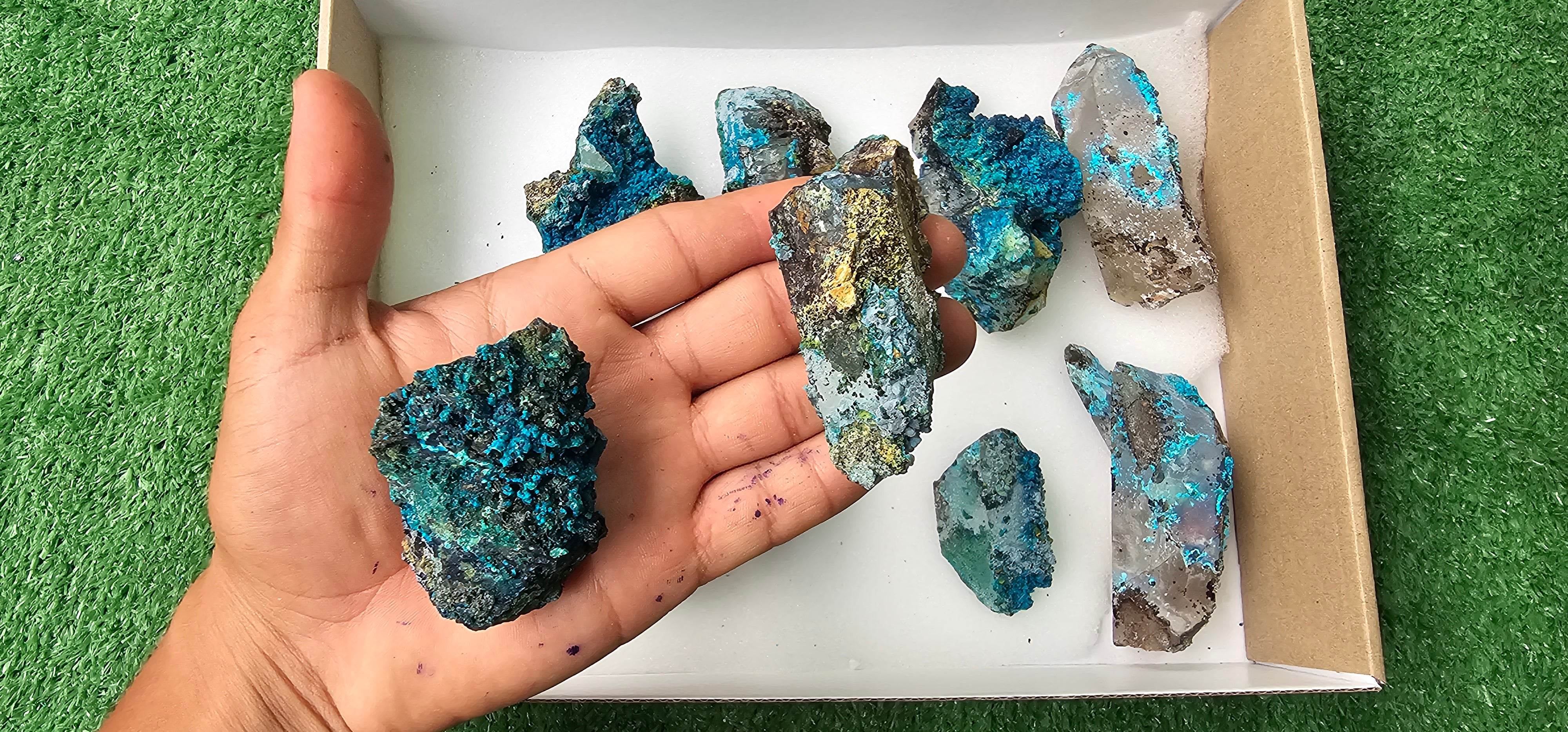 Lot 10 Chrysocolla on Quartz