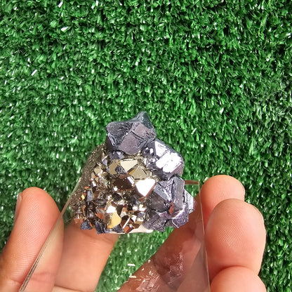 crystallized galena with Pyrite octahedral