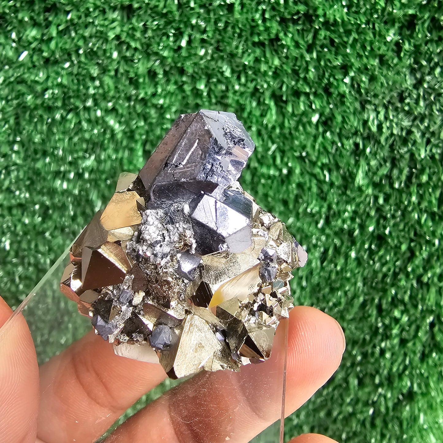 crystallized galena with Pyrite octahedral