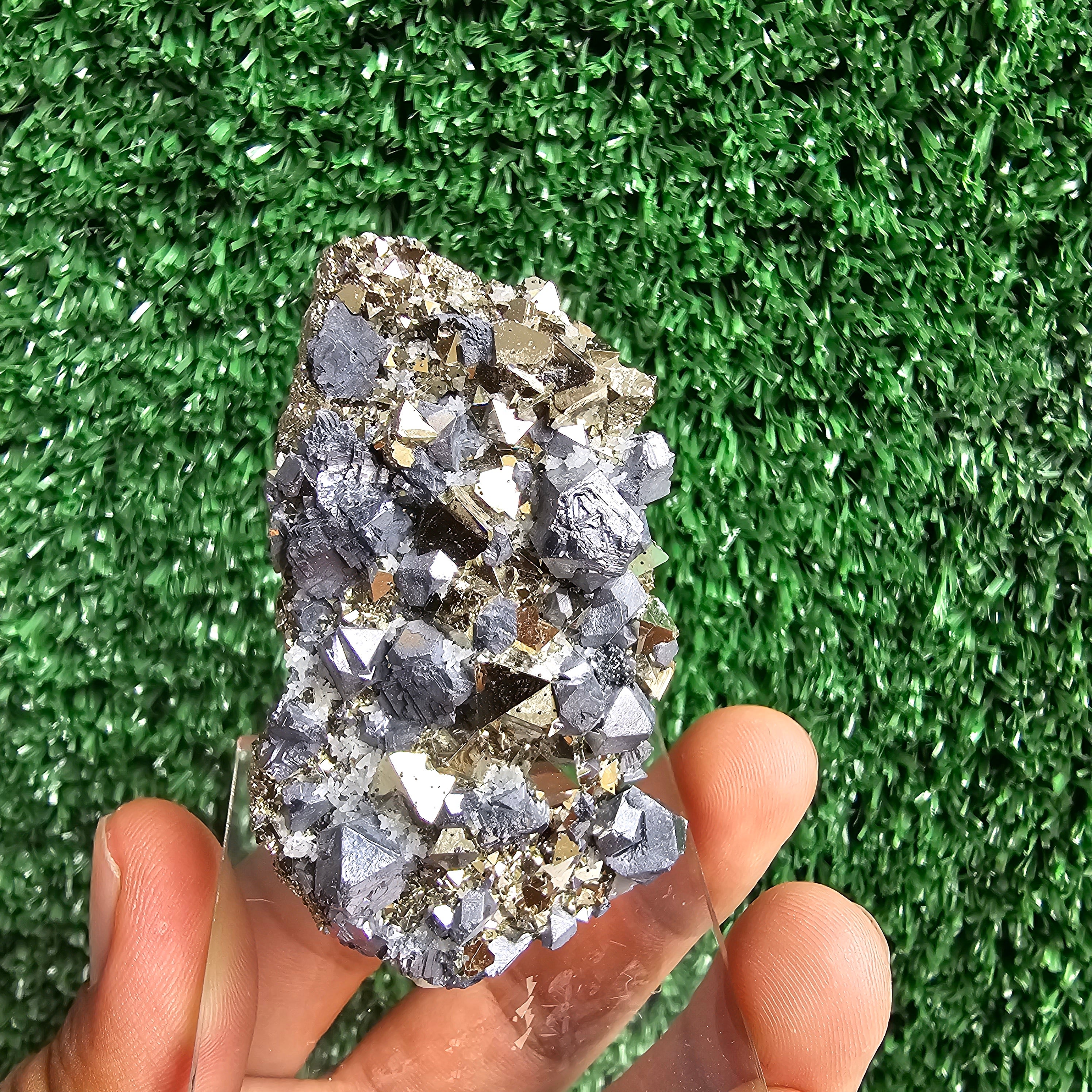 crystallized galena with Pyrite octahedral