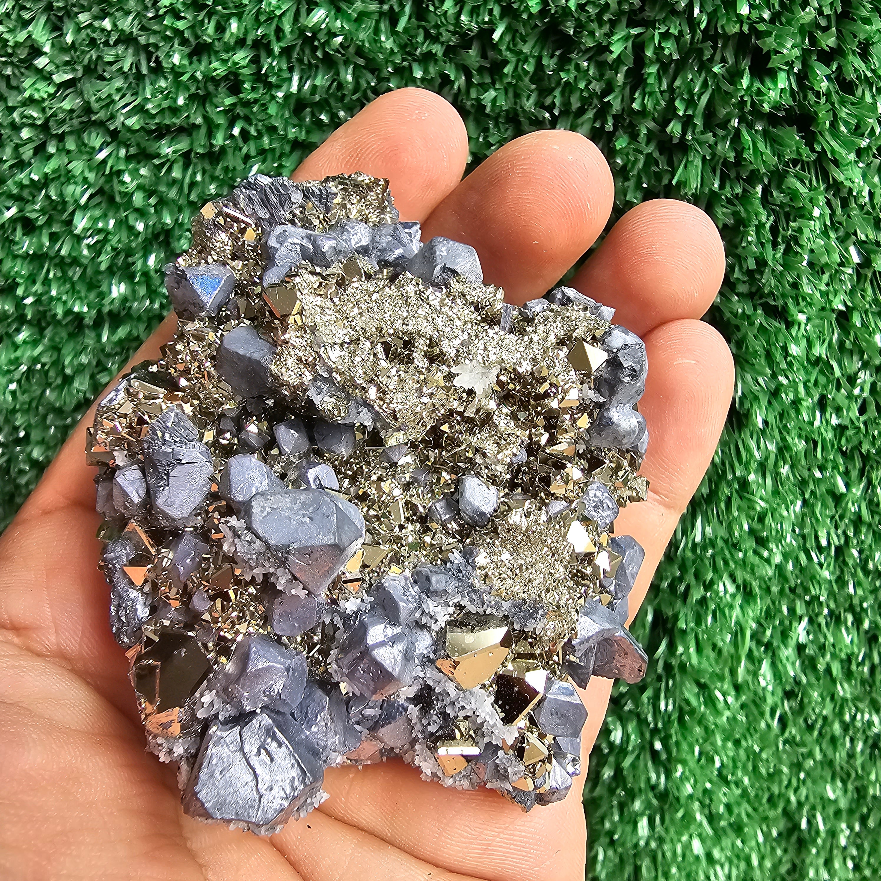crystallized galena with Pyrite octahedral