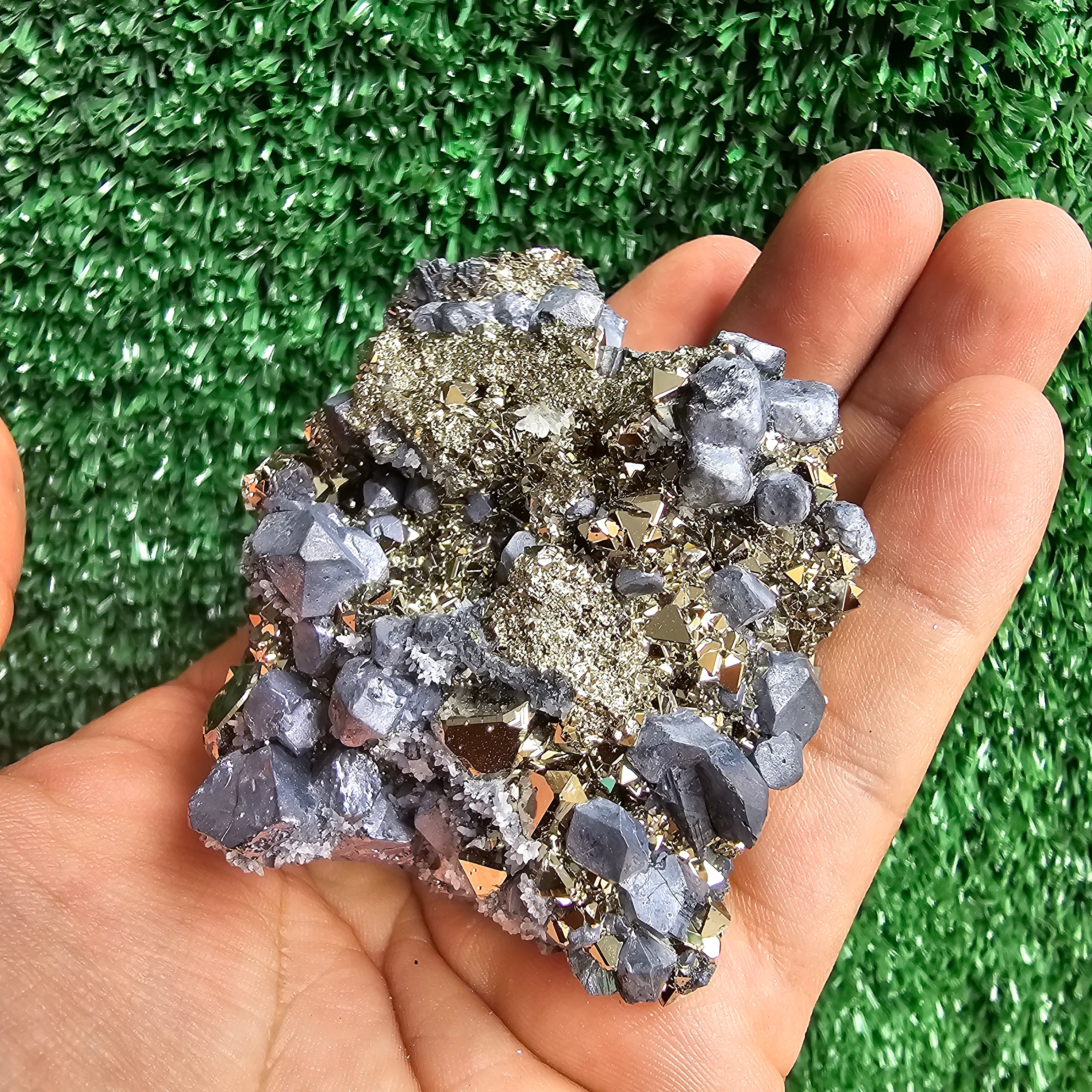 crystallized galena with Pyrite octahedral